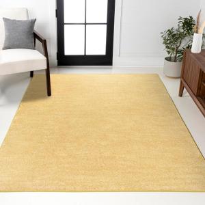 JONATHAN Y Haze Solid Low-Pile Mustard Indoor Area Rug 5×8, Coastal,Bohemian,Minimalist,Classic, Easy-Cleaning for Living Room,Bedroom,Kitchen,Pet Friendly,Non-Shedding (SEU100B-5)