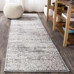 JONATHAN Y Minori Filigree Medallion Dark Gray/Cream Indoor Area Rug, 3×5, Vintage, Bohemian, Easy-Cleaning for Living Room, Bedroom, Kitchen, Pet Friendly, Non-Shedding (MDP206A-3)(Light Gray/Cream)