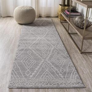 JONATHAN Y Rih Moroccan Style Diamond Ivory/Gray Indoor Area Rug, 8×10, Bohemian, Casual, Easy-Cleaning for Living Room, Bedroom, Kitchen, Pet Friendly, Non-Shedding (MOH306A-8)(Gray/Ivory)
