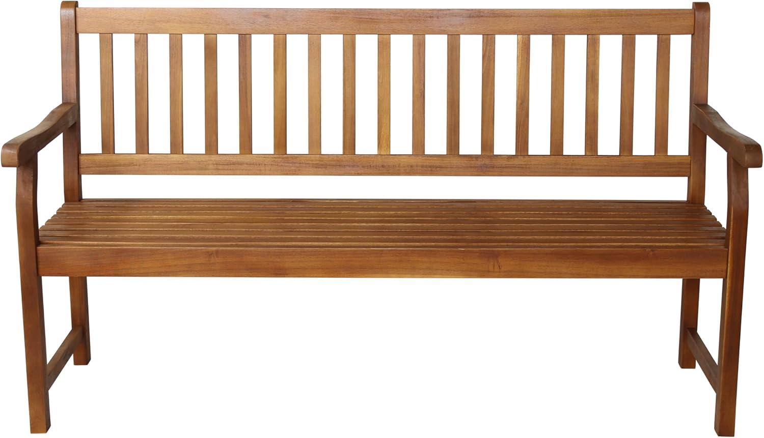 image:imageJONATHAN Y Acacia Wood Outdoor Bench 591 3Seat SlatBack Patio Garden Bench with Heavy Duty 600Lbs Support for Porch Lawn Yard BNH101DTeak