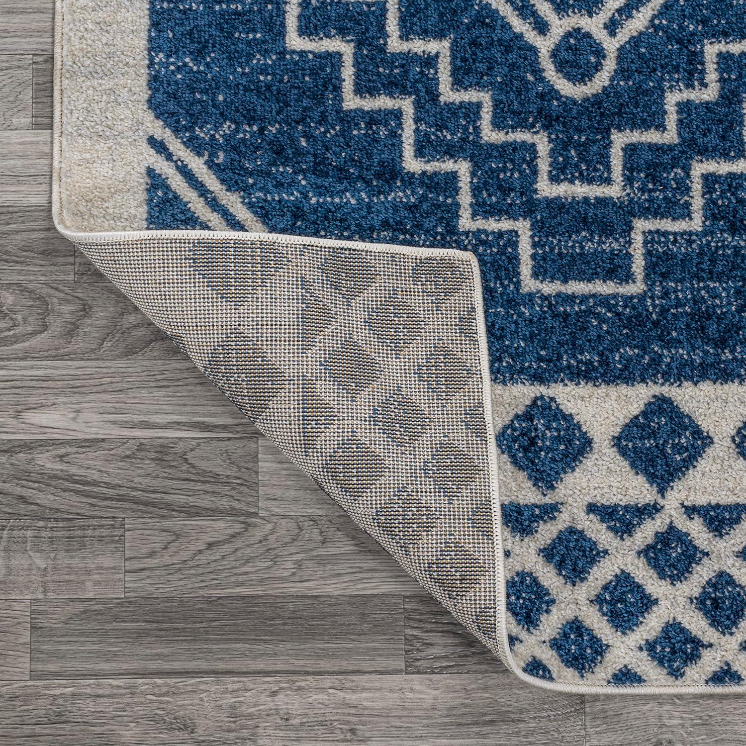 image:imageJONATHAN Y Amir Moroccan Beni Souk GrayCream 4x4 Square Indoor Area Rug Bohemian Scandinavian EasyCleaning for Living Room Bedroom Kitchen Pet Friendly NonShedding MOH200C4SQNavyIvory