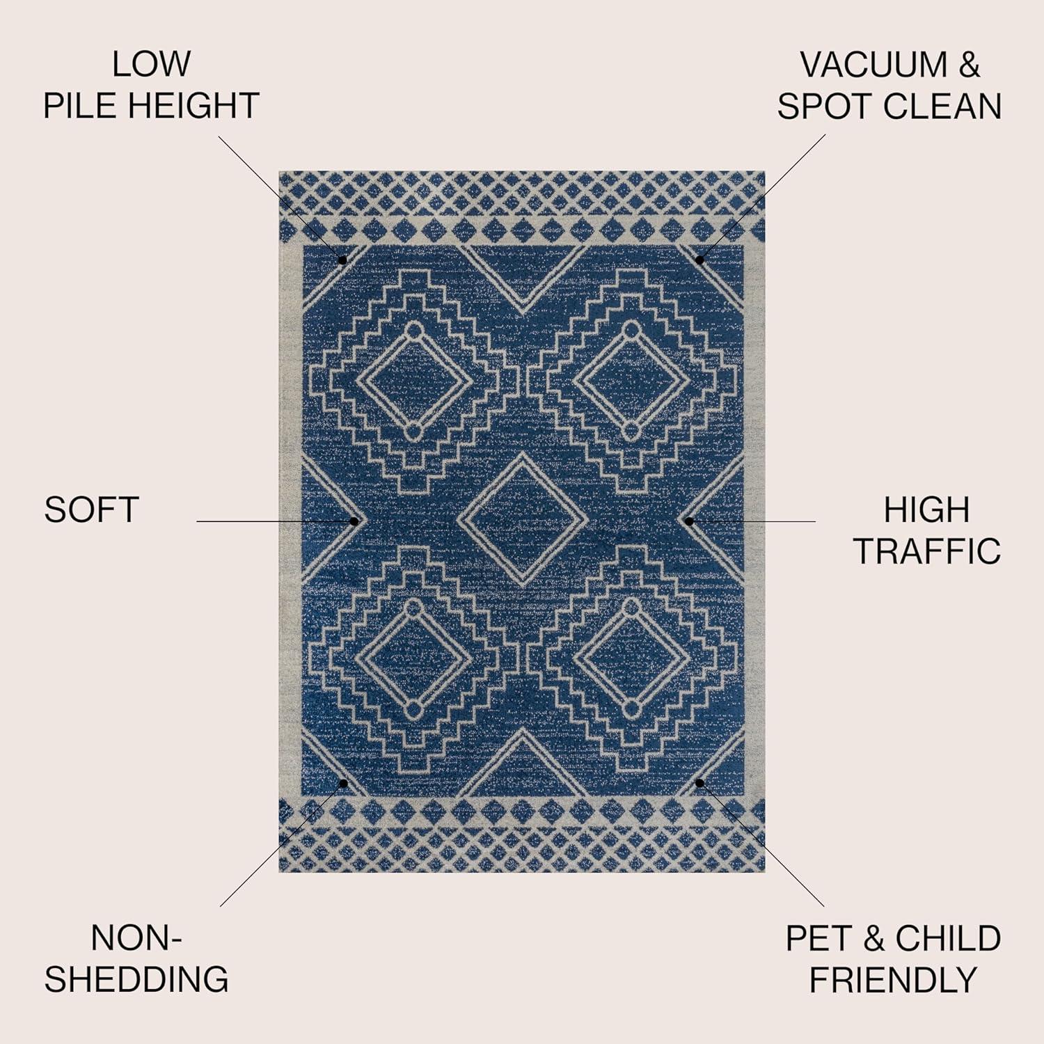image:imageJONATHAN Y Amir Moroccan Beni Souk GrayCream 4x4 Square Indoor Area Rug Bohemian Scandinavian EasyCleaning for Living Room Bedroom Kitchen Pet Friendly NonShedding MOH200C4SQNavyIvory
