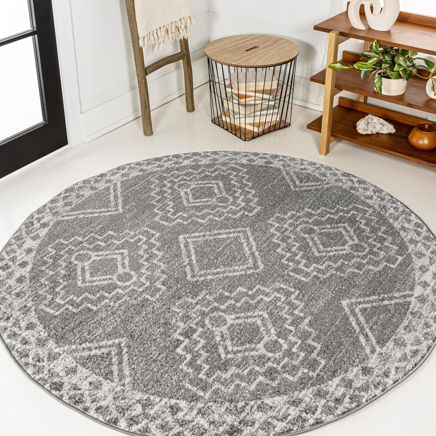 image:imageJONATHAN Y Amir Moroccan Beni Souk GrayCream 4x4 Square Indoor Area Rug Bohemian Scandinavian EasyCleaning for Living Room Bedroom Kitchen Pet Friendly NonShedding MOH200C4SQGrayCream