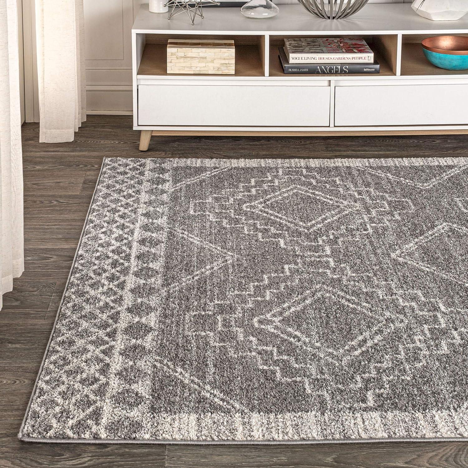 image:imageJONATHAN Y Amir Moroccan Beni Souk GrayCream 4x4 Square Indoor Area Rug Bohemian Scandinavian EasyCleaning for Living Room Bedroom Kitchen Pet Friendly NonShedding MOH200C4SQGrayCream