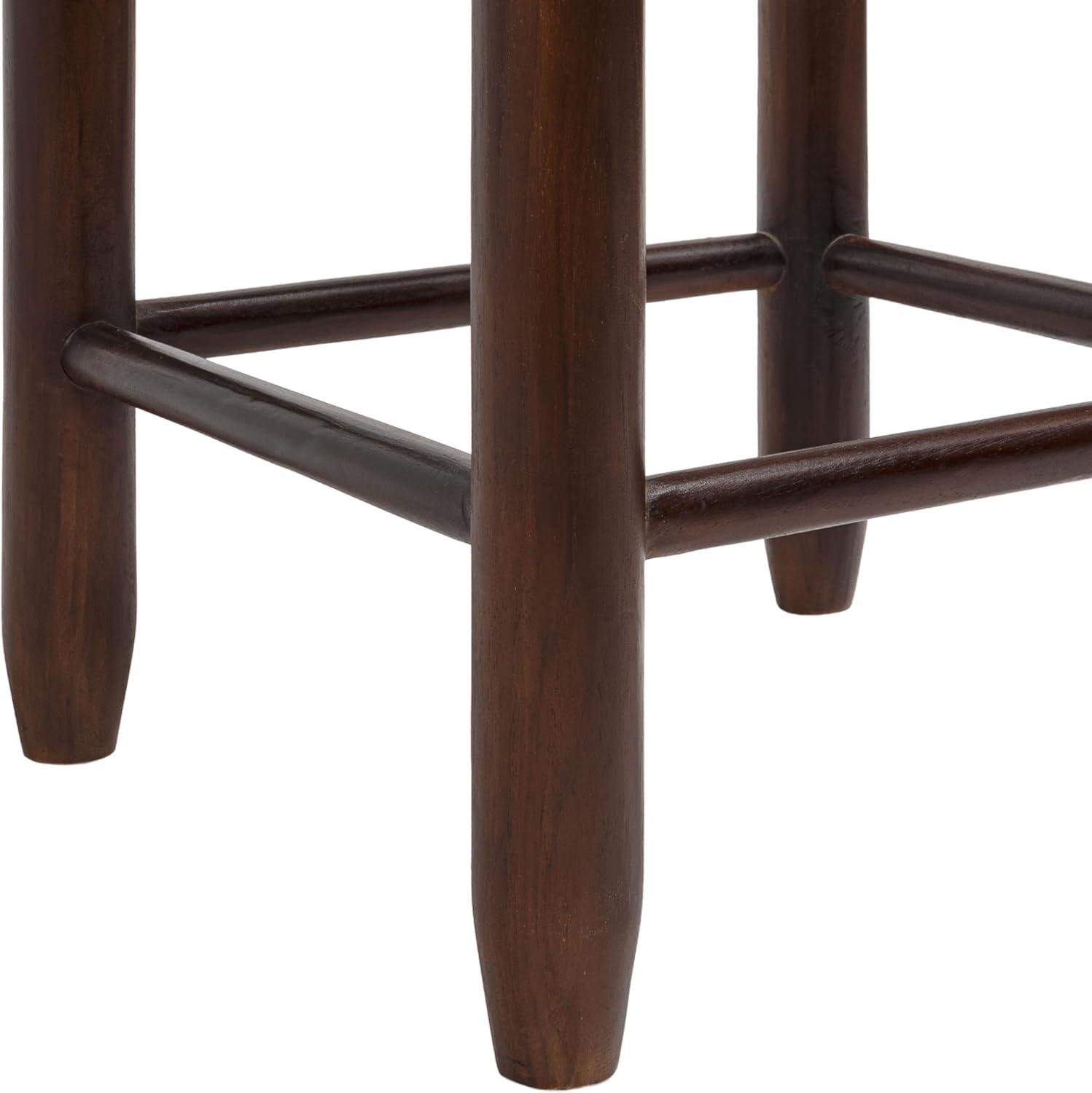 image:imageJONATHAN Y Columnar Handcrafted Teak Wood Outdoor Counter Stool 255 Height Casual Boho Style Synthetic Woven Rattan Seat Weather Resistant Patio Furniture Light BrownDark Brown Wood CSL3004ALight BrownDark Brown