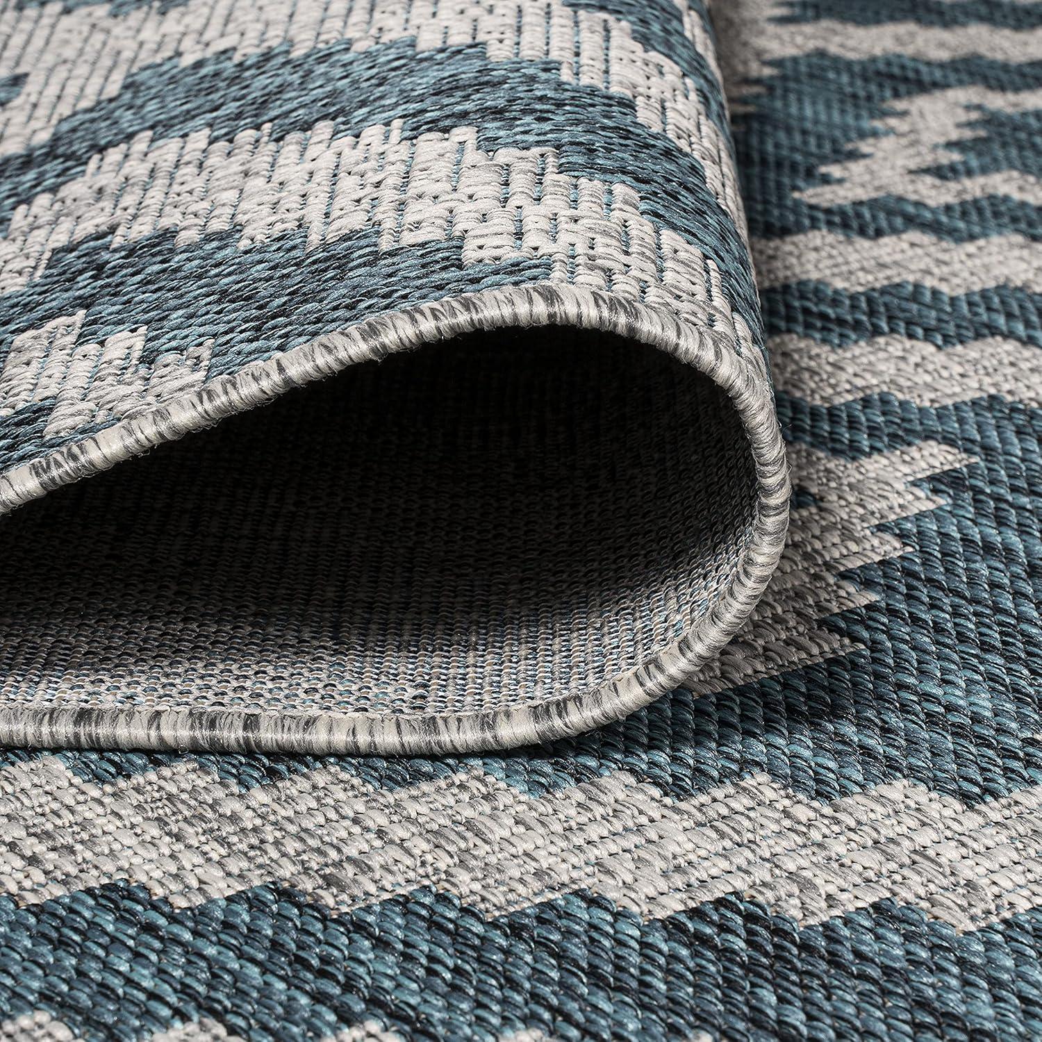 image:imageJONATHAN Y Diamond Tribal Indoor Outdoor Area Rug 8X10 BlueGray Sintra for Backyard Patio Porch EasyCleaning High Traffic PetFriendly NonShedding SMB116A8BlueGray
