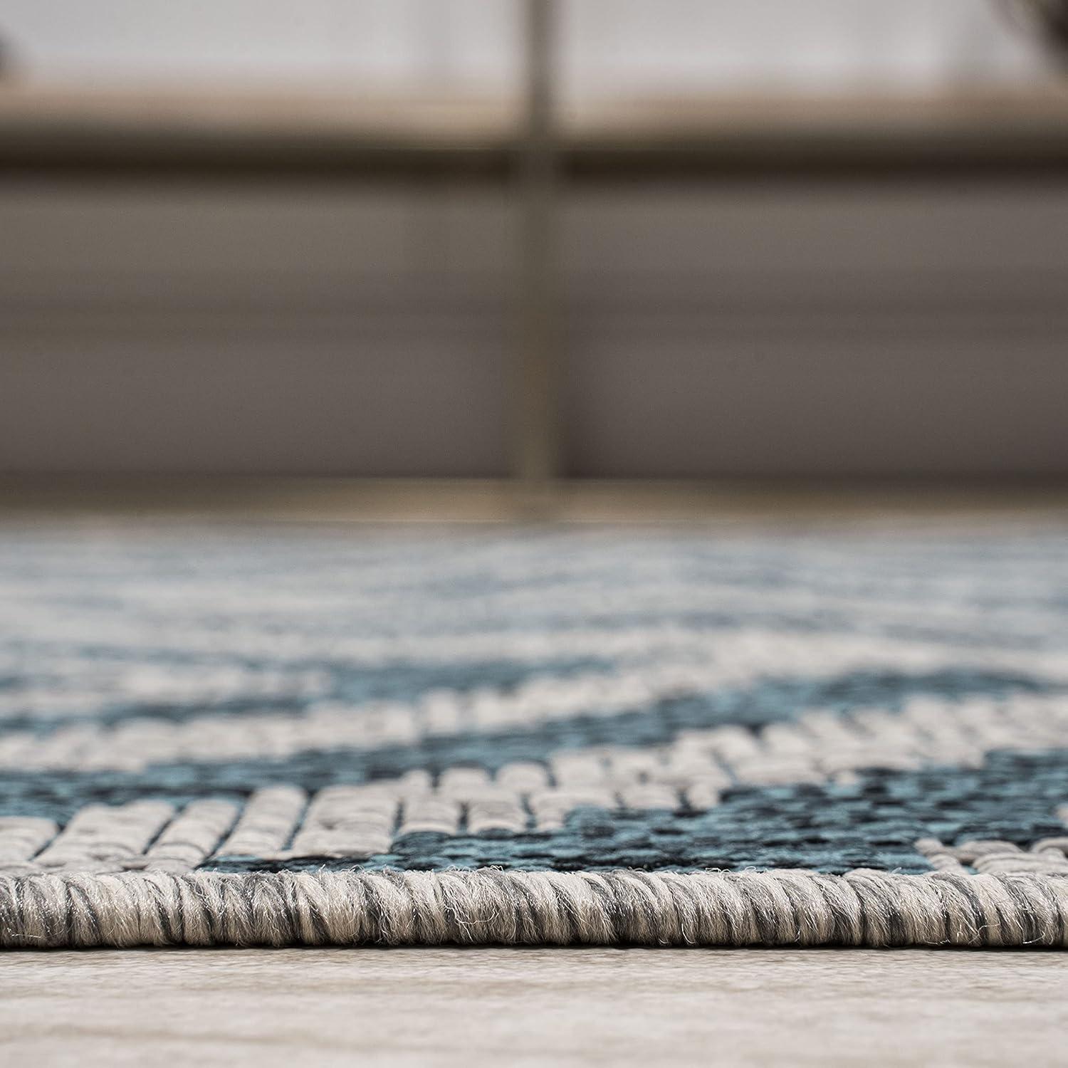 image:imageJONATHAN Y Diamond Tribal Indoor Outdoor Area Rug 8X10 BlueGray Sintra for Backyard Patio Porch EasyCleaning High Traffic PetFriendly NonShedding SMB116A8BlueGray