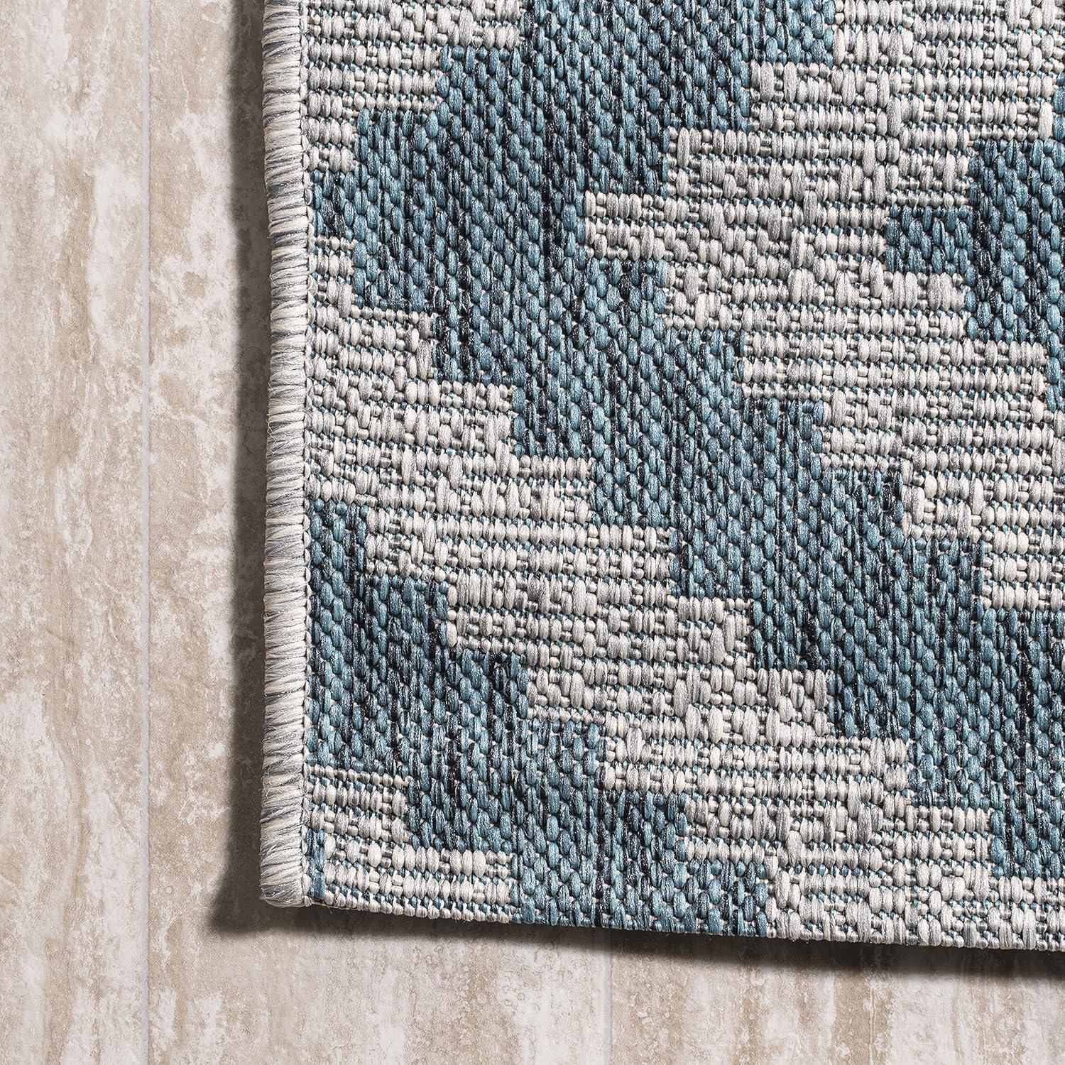 image:imageJONATHAN Y Diamond Tribal Indoor Outdoor Area Rug 8X10 BlueGray Sintra for Backyard Patio Porch EasyCleaning High Traffic PetFriendly NonShedding SMB116A8BlueGray