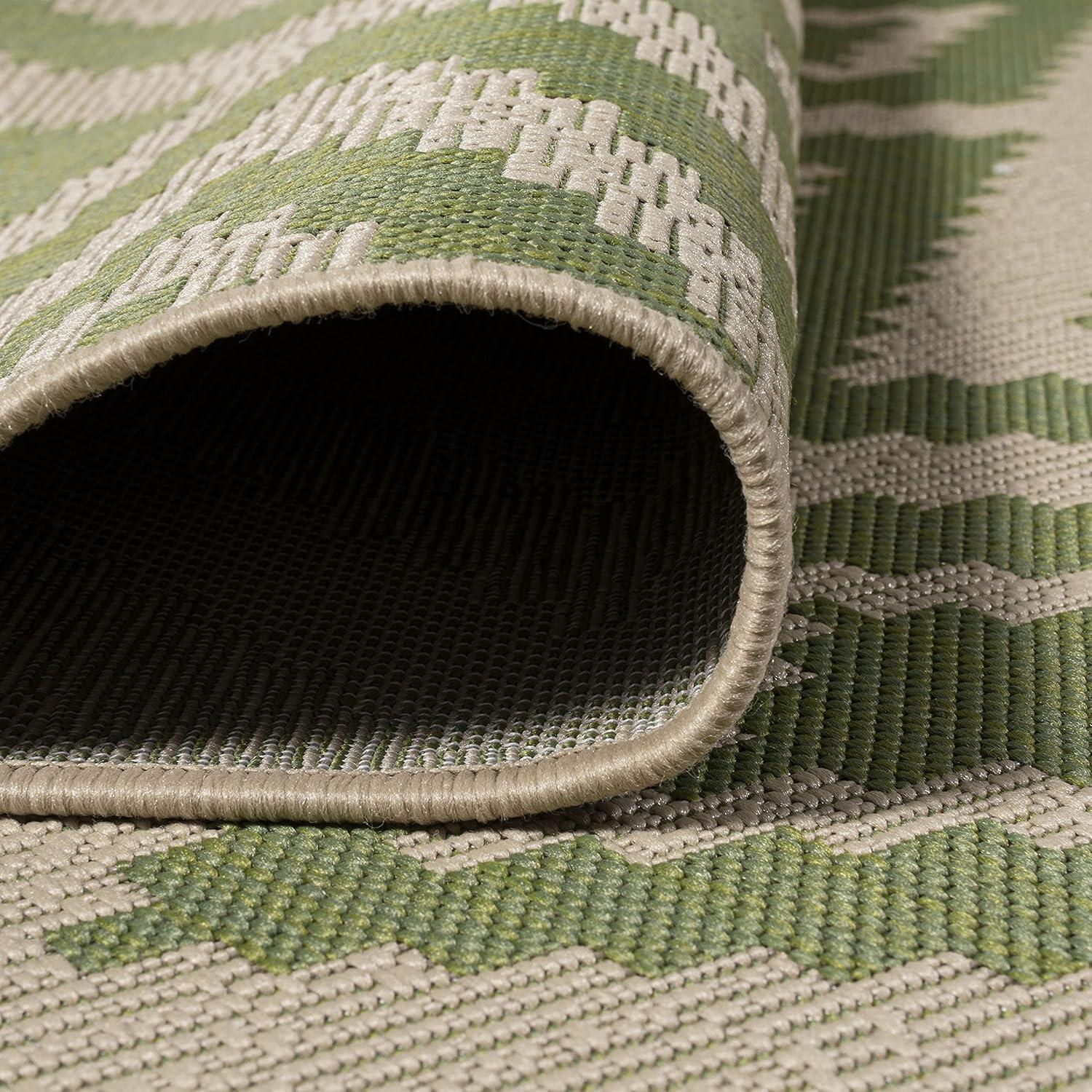 image:imageJONATHAN Y Diamond Tribal Indoor Outdoor Area Rug 8X10 BlueGray Sintra for Backyard Patio Porch EasyCleaning High Traffic PetFriendly NonShedding SMB116A8GreenCream