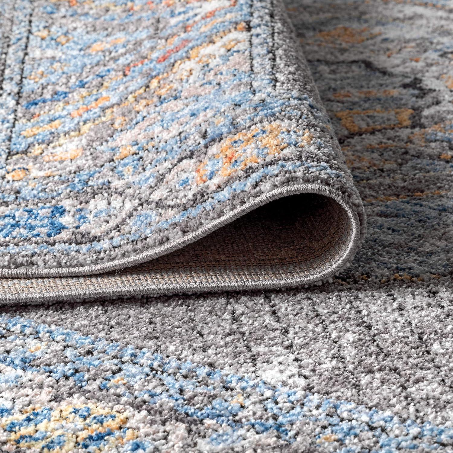 image:imageJONATHAN Y Izmit Geometric Medallion GrayMustardTurquoise Indoor Area Rug 5x8 Vintage Glam EasyCleaning for Living Room Bedroom Kitchen Pet Friendly NonShedding RES100A53 x 5 Rectangular