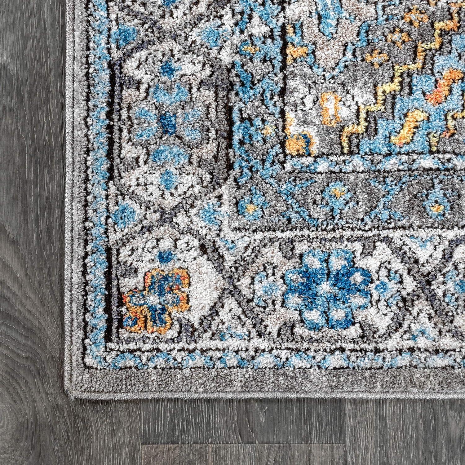 image:imageJONATHAN Y Izmit Geometric Medallion GrayMustardTurquoise Indoor Area Rug 5x8 Vintage Glam EasyCleaning for Living Room Bedroom Kitchen Pet Friendly NonShedding RES100A54 x 6 Rectangular