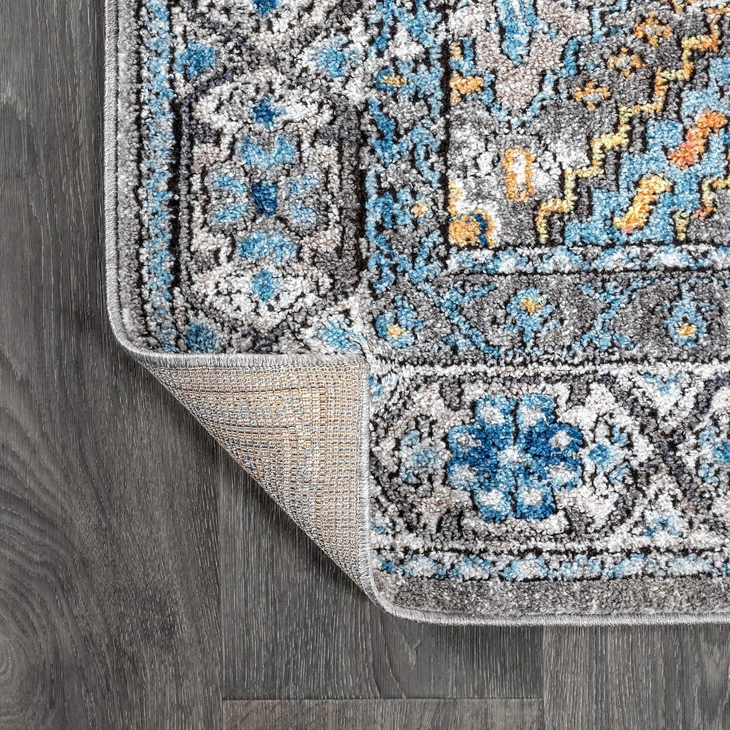 image:imageJONATHAN Y Izmit Geometric Medallion GrayMustardTurquoise Indoor Area Rug 5x8 Vintage Glam EasyCleaning for Living Room Bedroom Kitchen Pet Friendly NonShedding RES100A553 x 77 Rectangular