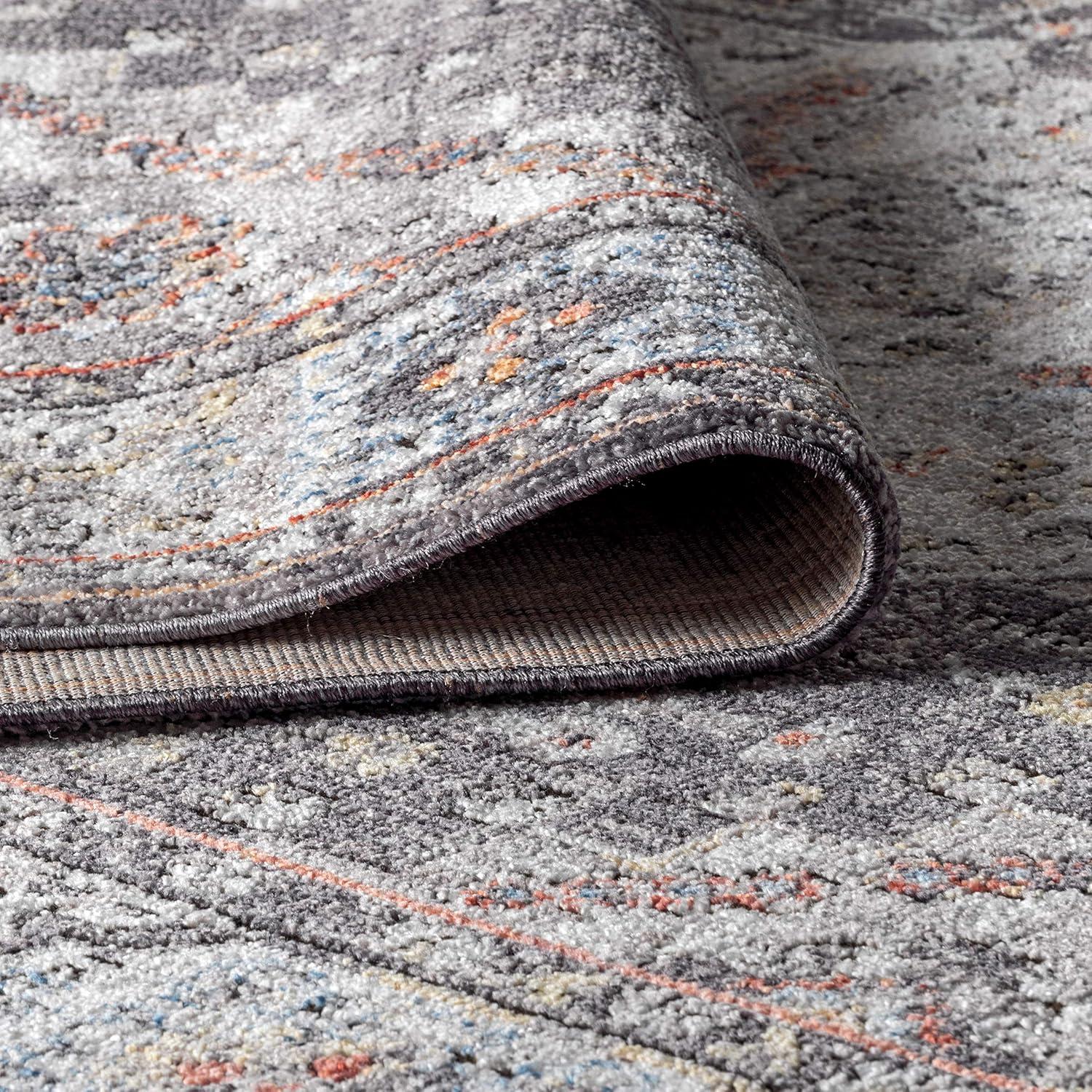 image:imageJONATHAN Y Kesan Medallion Charcoal GrayIvory Runner Rug 2x8 Vintage Glam EasyCleaning for Living Room Bedroom Kitchen Pet Friendly NonShedding RES106B28Grey