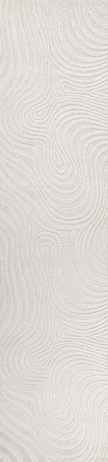 image:imageJONATHAN Y Maribo HighLow Abstract Striped BeigeCream 5x8 IndoorOutdoor Area Rug for Patio Backyard Living Room Bedroom Office HoseWashable SCN103D5CreamIvory