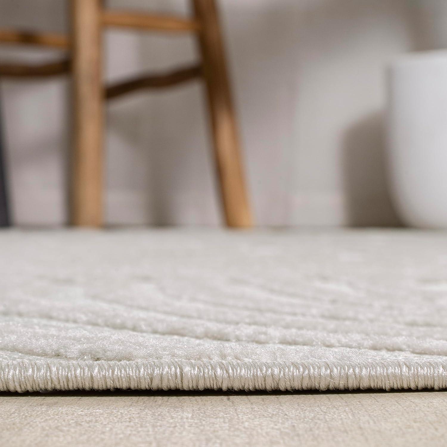 image:imageJONATHAN Y Maribo HighLow Abstract Striped BeigeCream 5x8 IndoorOutdoor Area Rug for Patio Backyard Living Room Bedroom Office HoseWashable SCN103D5CreamIvory