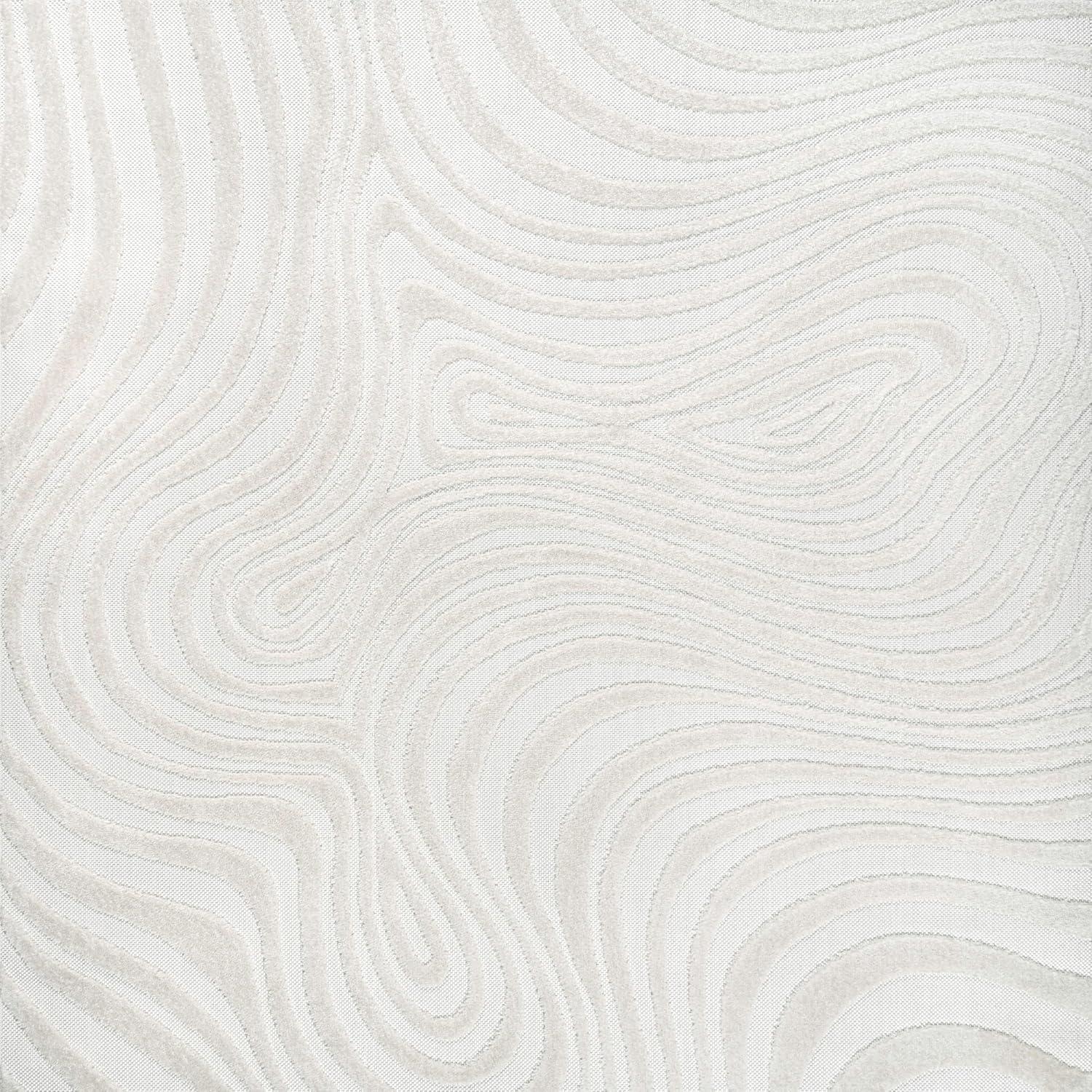 image:imageJONATHAN Y Maribo HighLow Abstract Striped BeigeCream 5x8 IndoorOutdoor Area Rug for Patio Backyard Living Room Bedroom Office HoseWashable SCN103D5CreamIvory