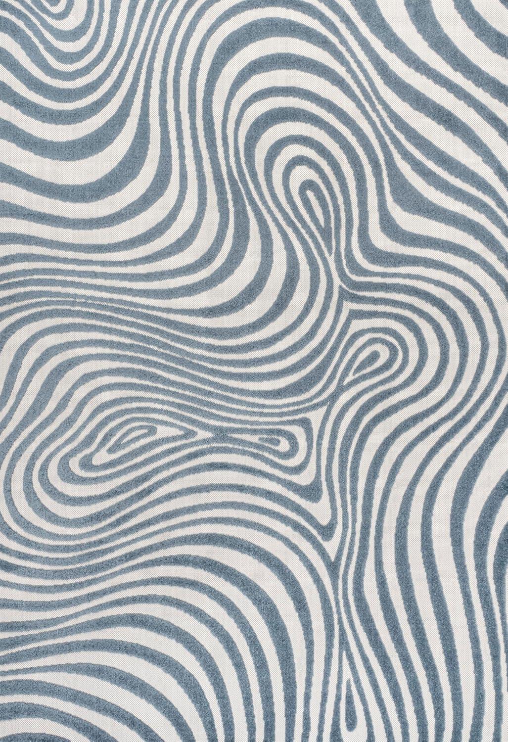 image:imageJONATHAN Y Maribo HighLow Abstract Striped BeigeCream 5x8 IndoorOutdoor Area Rug for Patio Backyard Living Room Bedroom Office HoseWashable SCN103D5Dark BlueCream