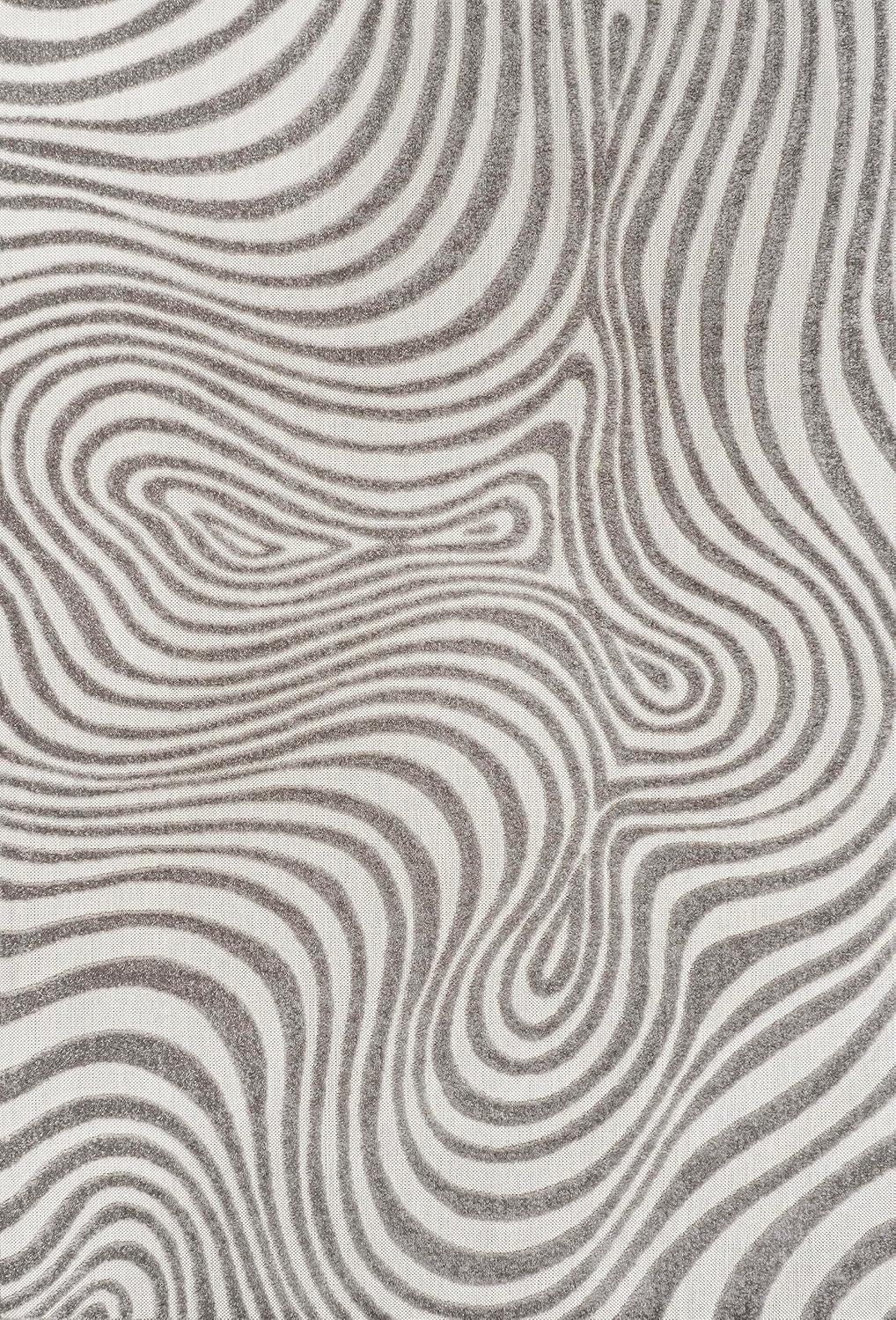 image:imageJONATHAN Y Maribo HighLow Abstract Striped BeigeCream 5x8 IndoorOutdoor Area Rug for Patio Backyard Living Room Bedroom Office HoseWashable SCN103D5GrayIvory