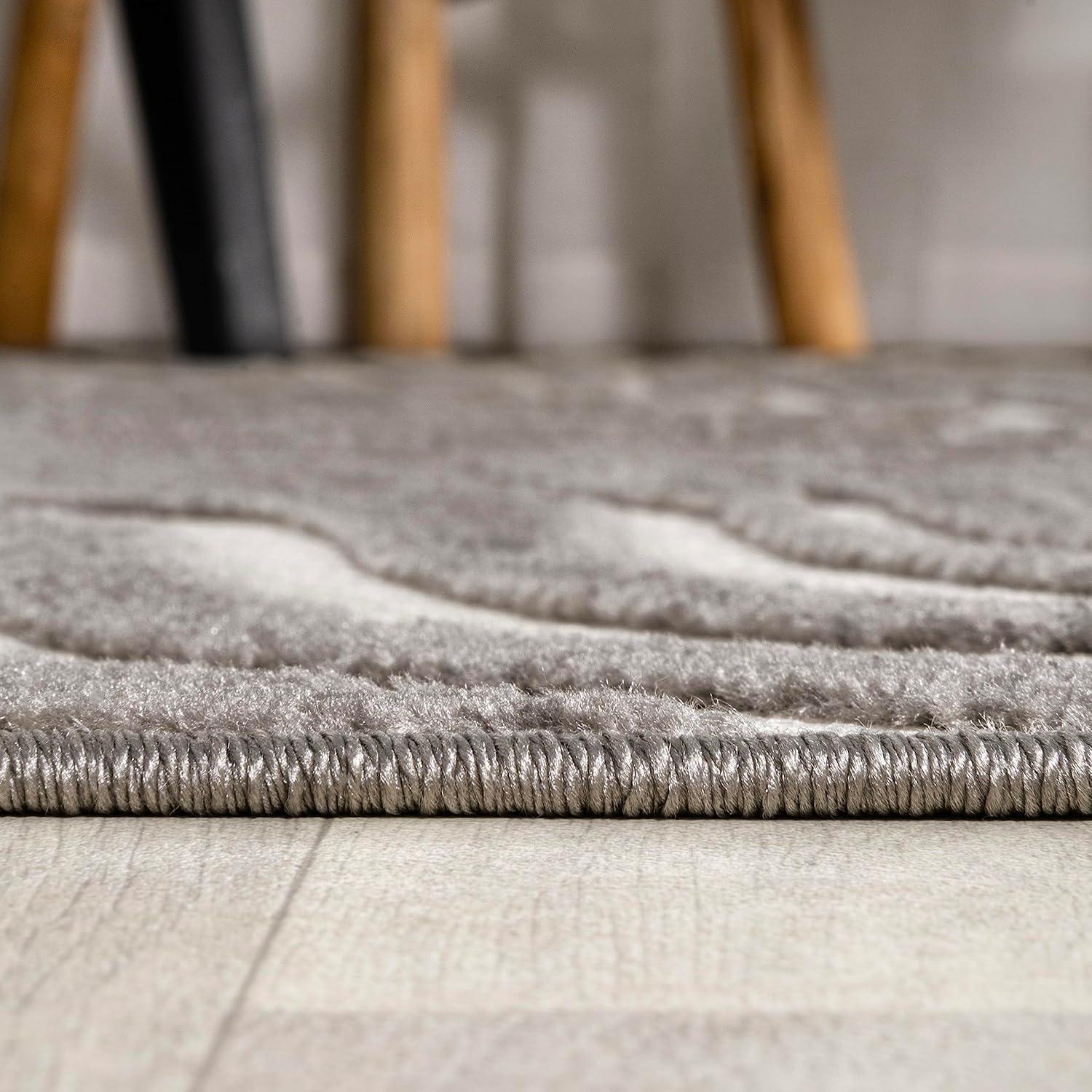 image:imageJONATHAN Y Maribo HighLow Abstract Striped BeigeCream 5x8 IndoorOutdoor Area Rug for Patio Backyard Living Room Bedroom Office HoseWashable SCN103D5GrayIvory