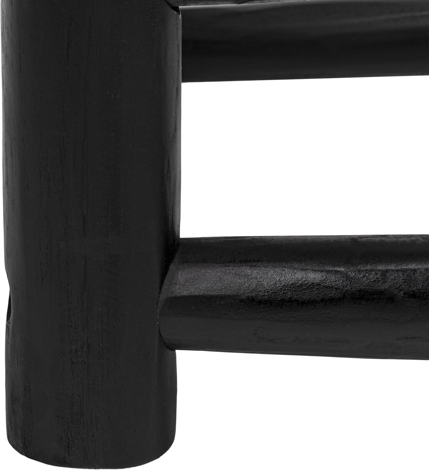 image:imageJONATHAN Y Outdoor Handcrafted Teak Wood Bench amp Stool 275 Coastal Bohemian Accent Stool Synthetic Woven Rattan Seat Small Patio Garden Porch Furniture Light BrownBlack Wood STL3001BLight BrownBlack Wood