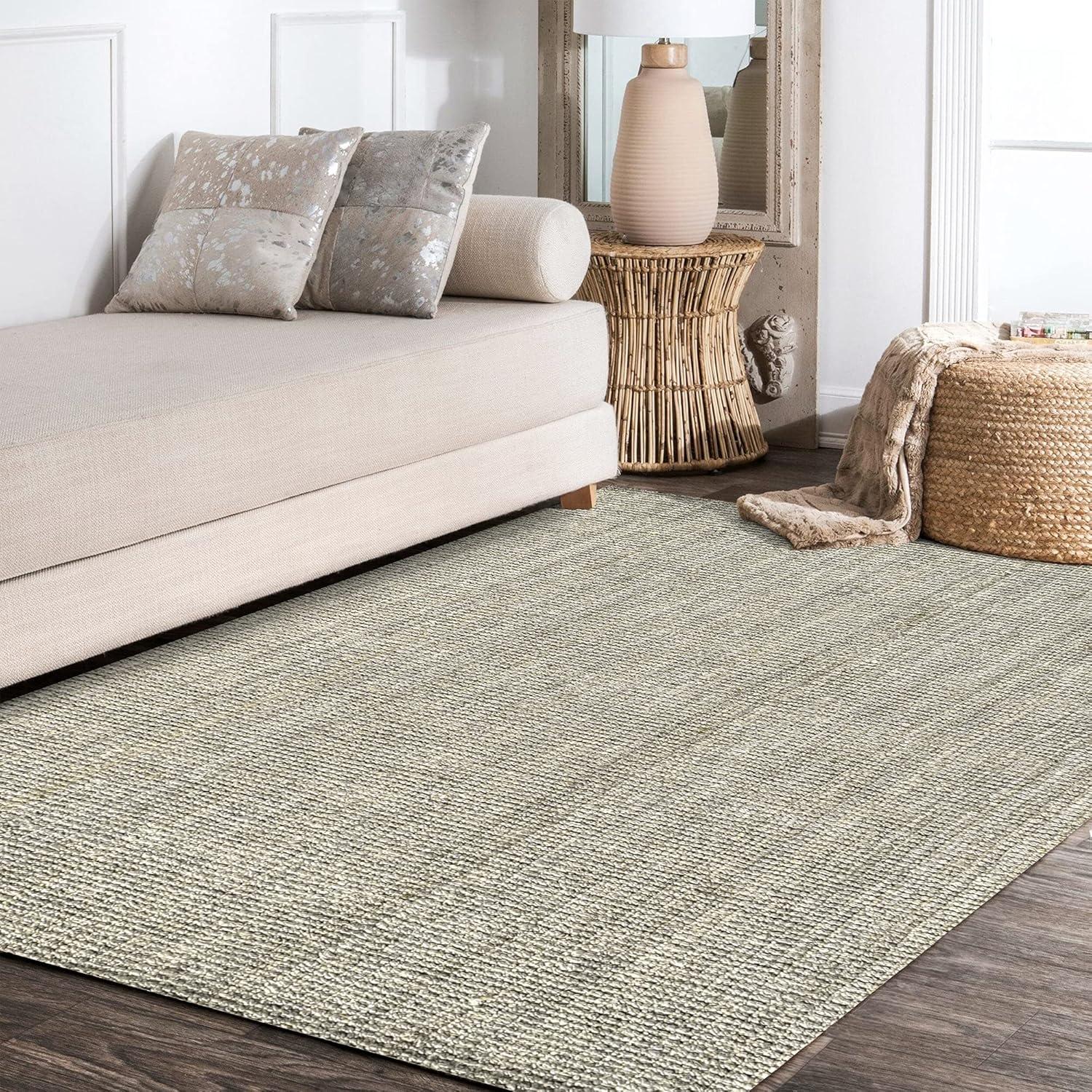 image:imageJONATHAN Y Pata Hand Woven Chunky Jute Brown Indoor Area Rug 5x8 Bohemian Rustic Cottage EasyCleaning for Living Room Bedroom Kitchen NonShedding NRF102G5Grey
