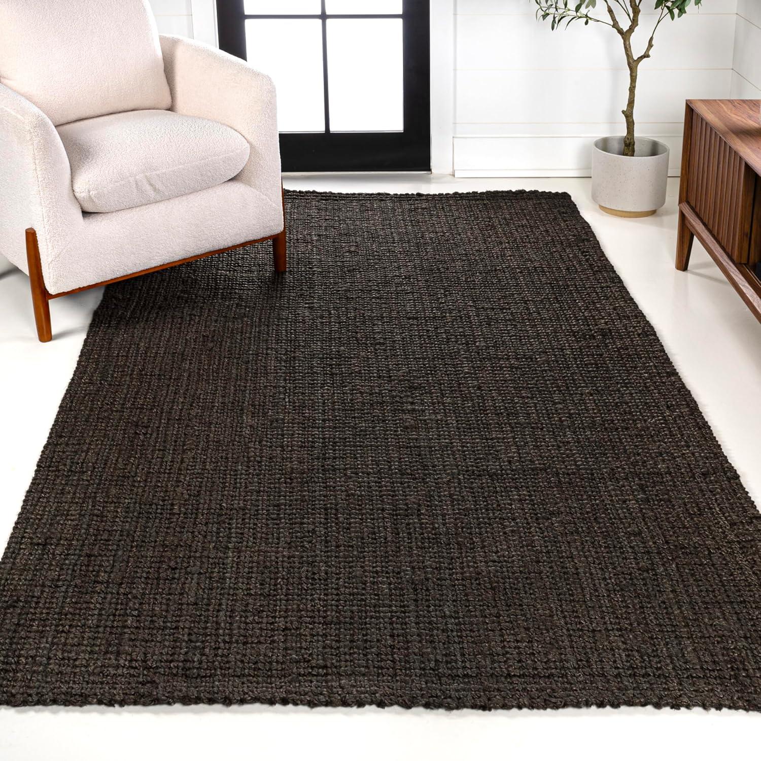 image:imageJONATHAN Y Pata Hand Woven Chunky Jute Brown Indoor Area Rug 5x8 Bohemian Rustic Cottage EasyCleaning for Living Room Bedroom Kitchen NonShedding NRF102G5Brown