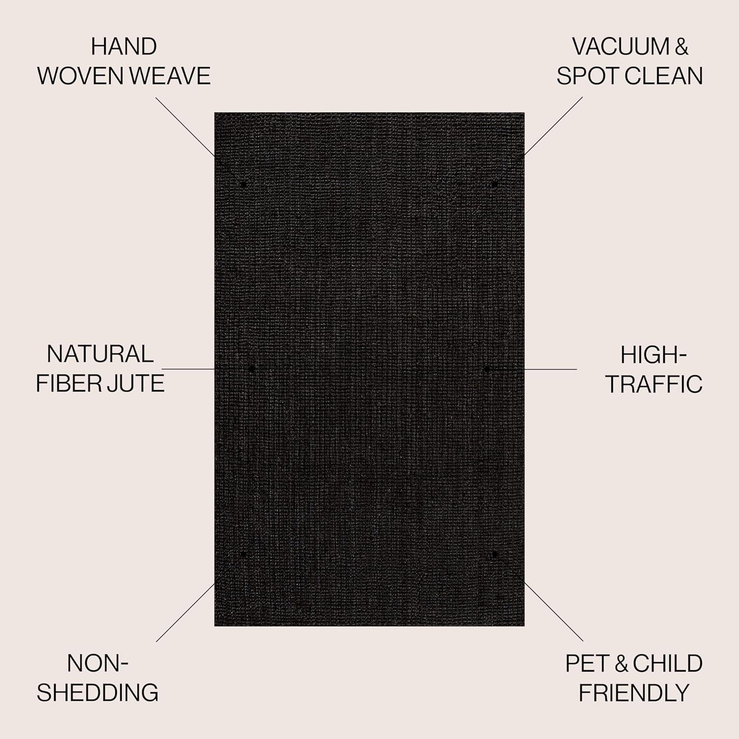 image:imageJONATHAN Y Pata Hand Woven Chunky Jute Brown Indoor Area Rug 5x8 Bohemian Rustic Cottage EasyCleaning for Living Room Bedroom Kitchen NonShedding NRF102G5Black