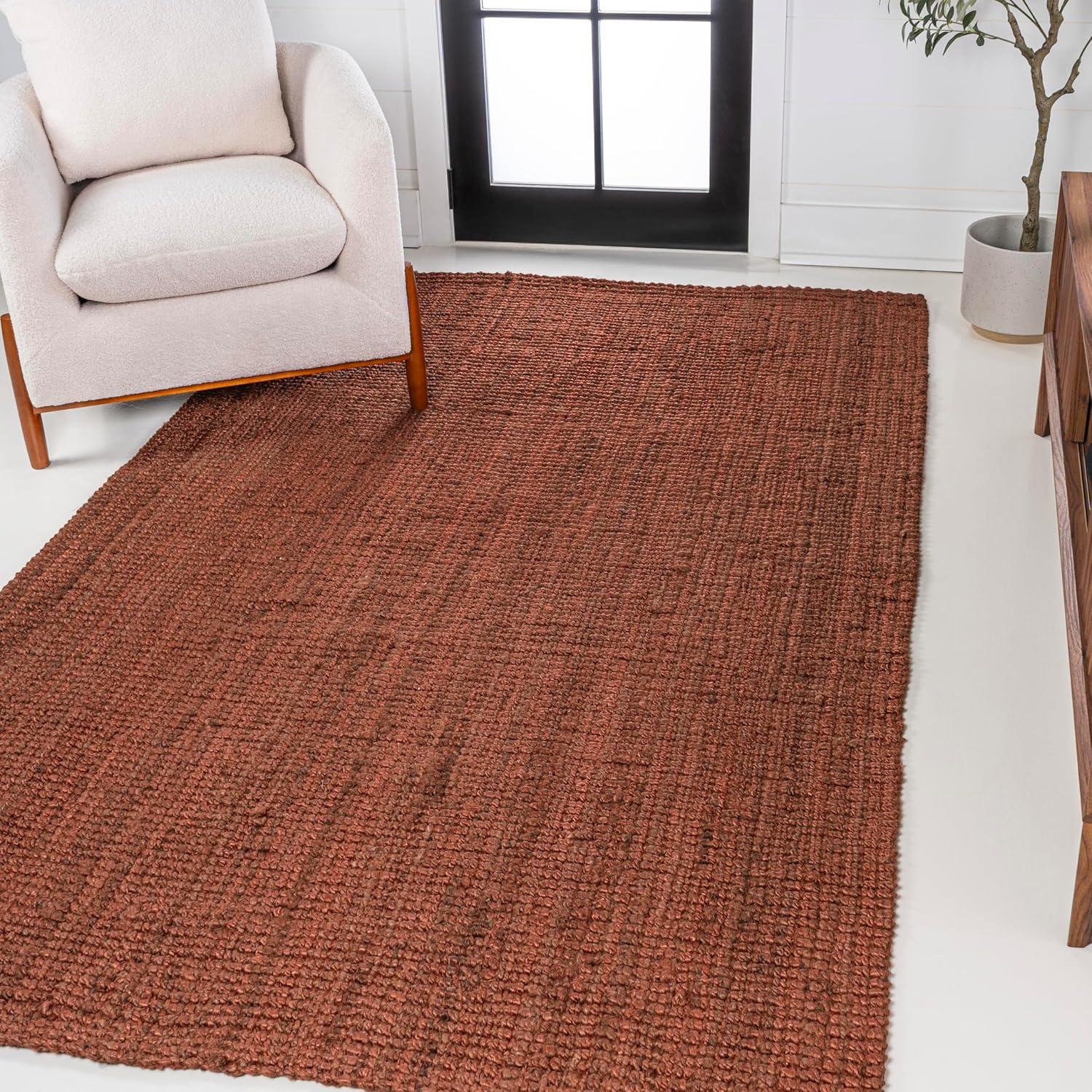 image:imageJONATHAN Y Pata Hand Woven Chunky Jute Brown Indoor Area Rug 5x8 Bohemian Rustic Cottage EasyCleaning for Living Room Bedroom Kitchen NonShedding NRF102G5Terracotta