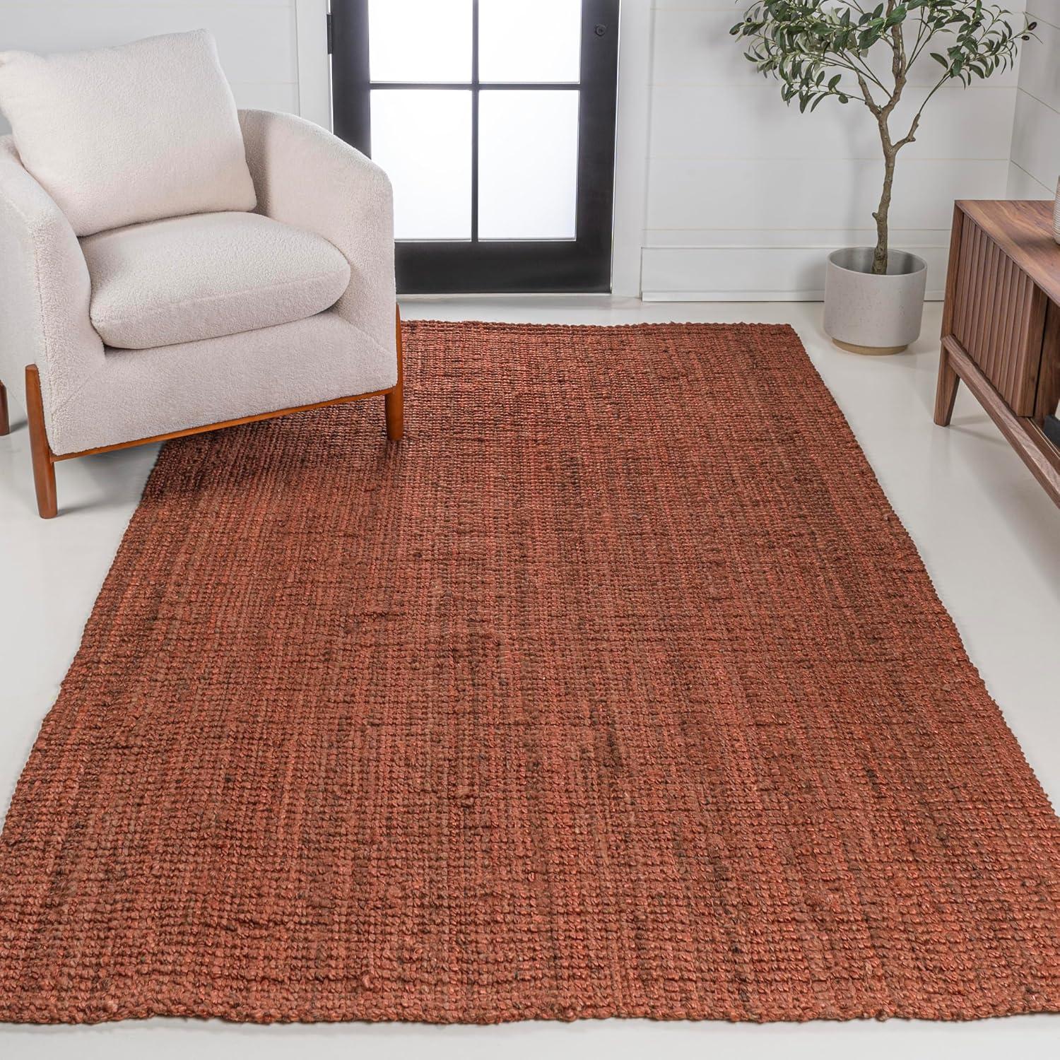 image:imageJONATHAN Y Pata Hand Woven Chunky Jute Brown Indoor Area Rug 5x8 Bohemian Rustic Cottage EasyCleaning for Living Room Bedroom Kitchen NonShedding NRF102G5Terracotta