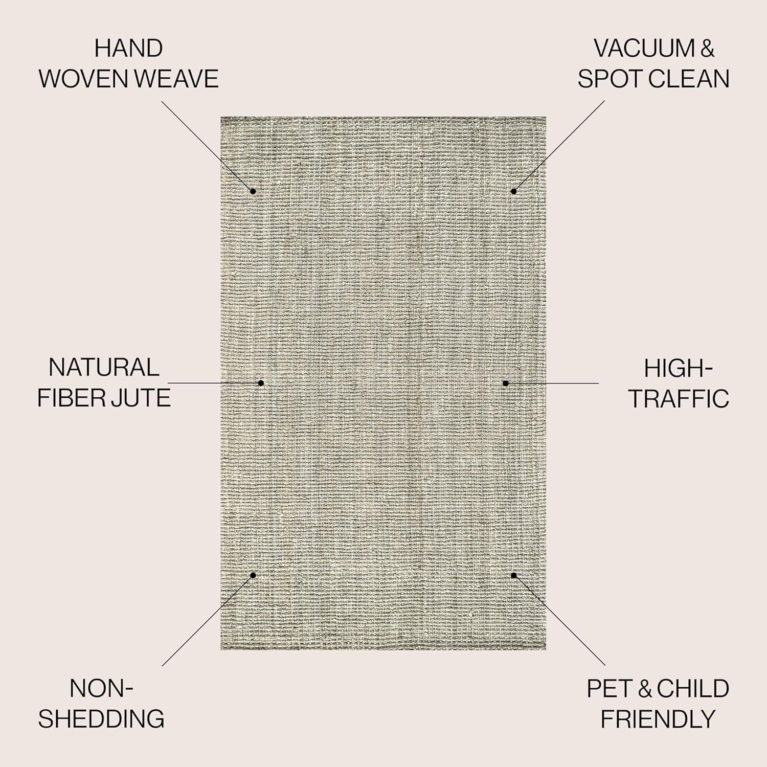 image:imageJONATHAN Y Pata Hand Woven Chunky Jute Brown Indoor Area Rug 5x8 Bohemian Rustic Cottage EasyCleaning for Living Room Bedroom Kitchen NonShedding NRF102G5Grey