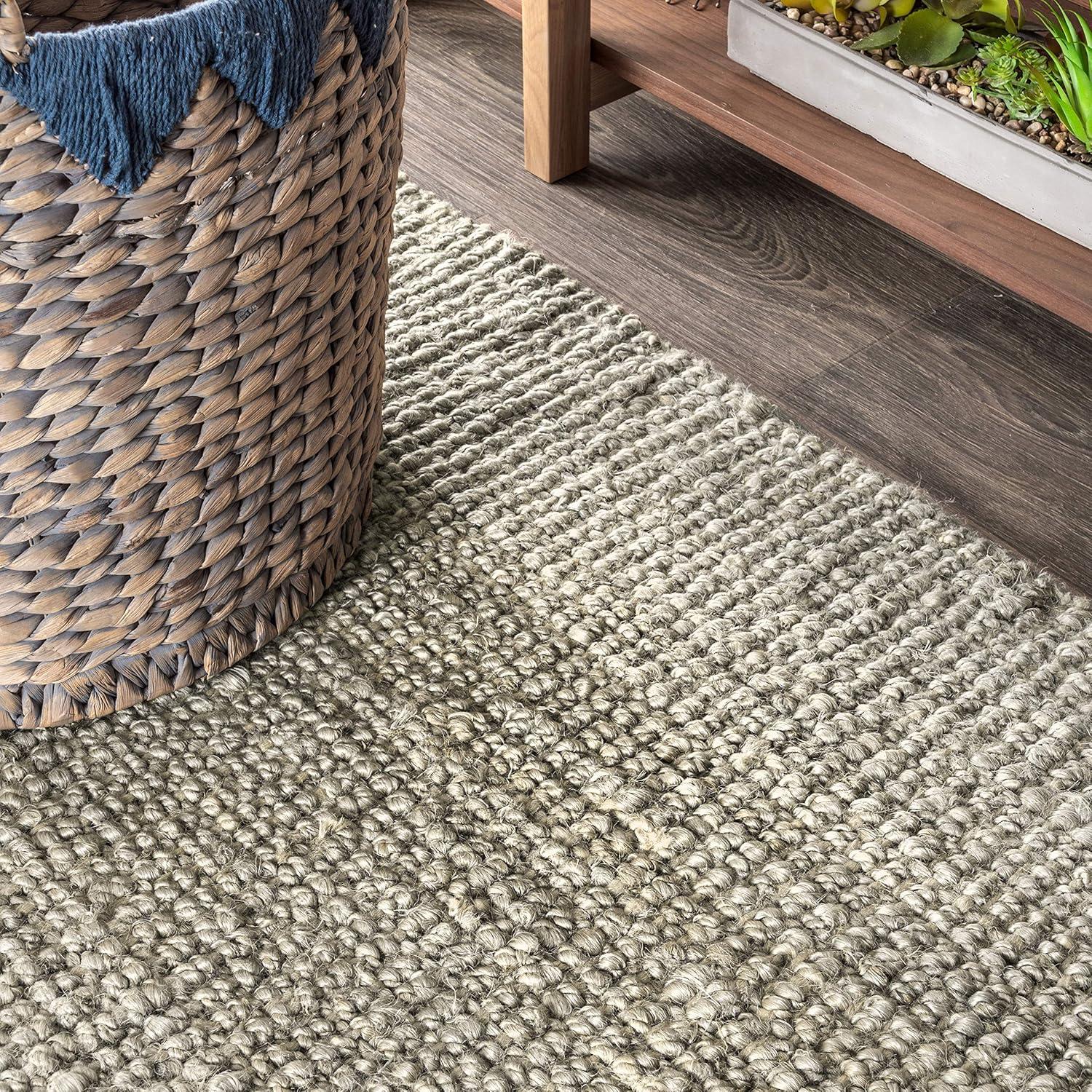 image:imageJONATHAN Y Pata Hand Woven Chunky Jute Brown Indoor Area Rug 5x8 Bohemian Rustic Cottage EasyCleaning for Living Room Bedroom Kitchen NonShedding NRF102G5Grey