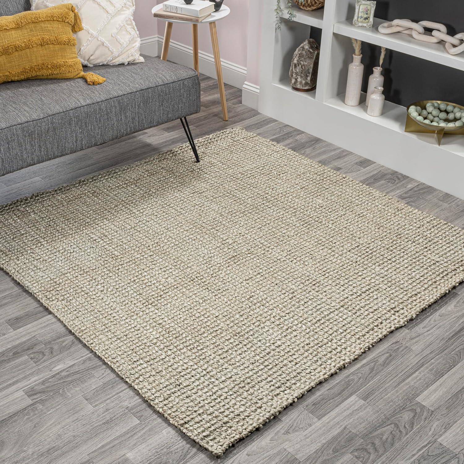 image:imageJONATHAN Y Pata Hand Woven Chunky Jute Brown Indoor Area Rug 5x8 Bohemian Rustic Cottage EasyCleaning for Living Room Bedroom Kitchen NonShedding NRF102G5Grey