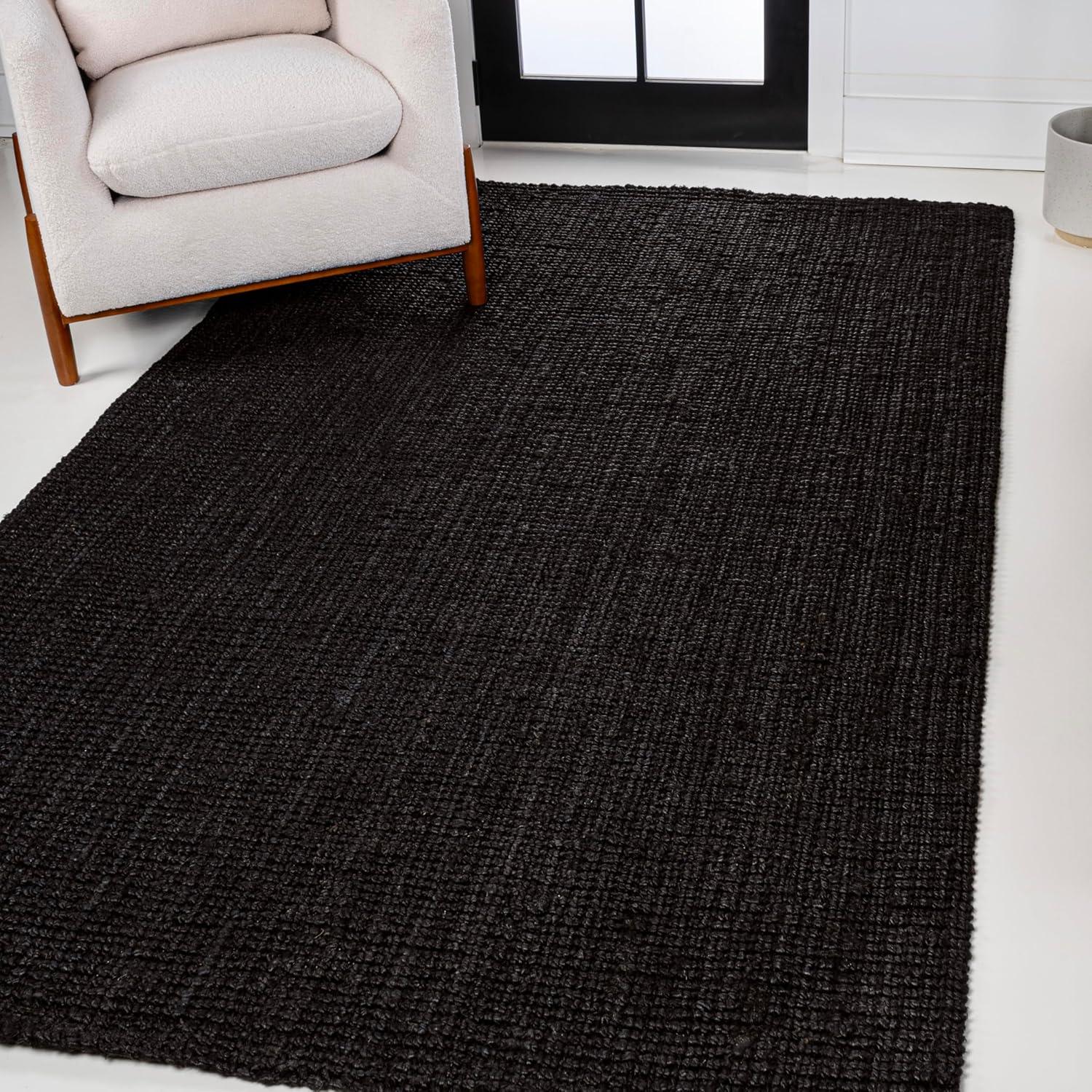 image:imageJONATHAN Y Pata Hand Woven Chunky Jute Brown Indoor Area Rug 5x8 Bohemian Rustic Cottage EasyCleaning for Living Room Bedroom Kitchen NonShedding NRF102G5Black