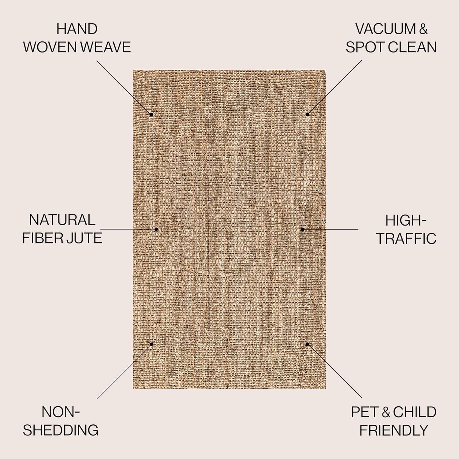image:imageJONATHAN Y Pata Hand Woven Chunky Jute Brown Indoor Area Rug 5x8 Bohemian Rustic Cottage EasyCleaning for Living Room Bedroom Kitchen NonShedding NRF102G5Natural