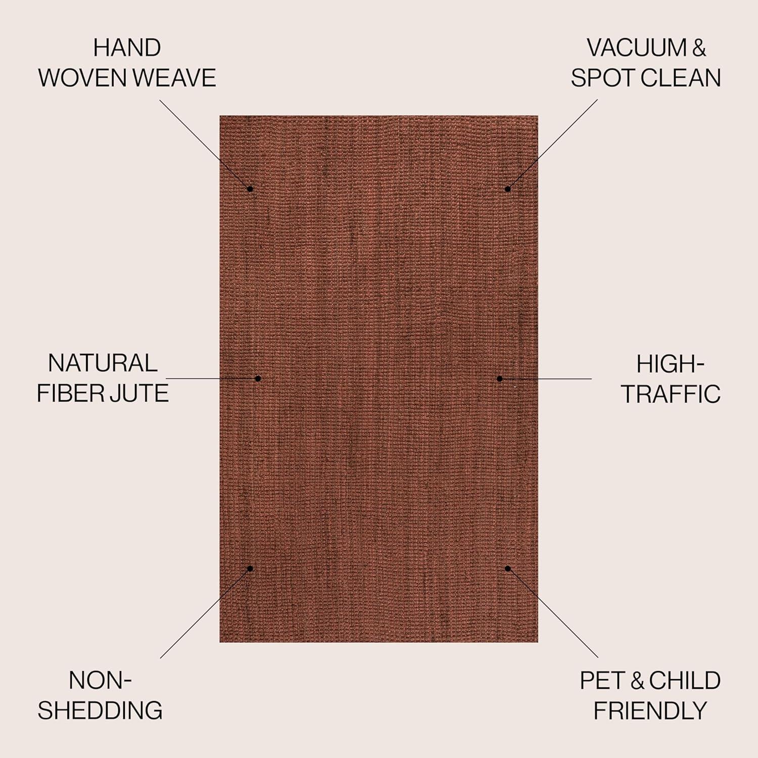 image:imageJONATHAN Y Pata Hand Woven Chunky Jute Brown Indoor Area Rug 5x8 Bohemian Rustic Cottage EasyCleaning for Living Room Bedroom Kitchen NonShedding NRF102G5Terracotta