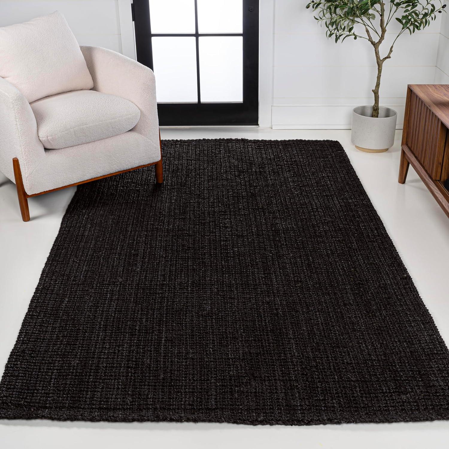 image:imageJONATHAN Y Pata Hand Woven Chunky Jute Brown Indoor Area Rug 5x8 Bohemian Rustic Cottage EasyCleaning for Living Room Bedroom Kitchen NonShedding NRF102G5Black