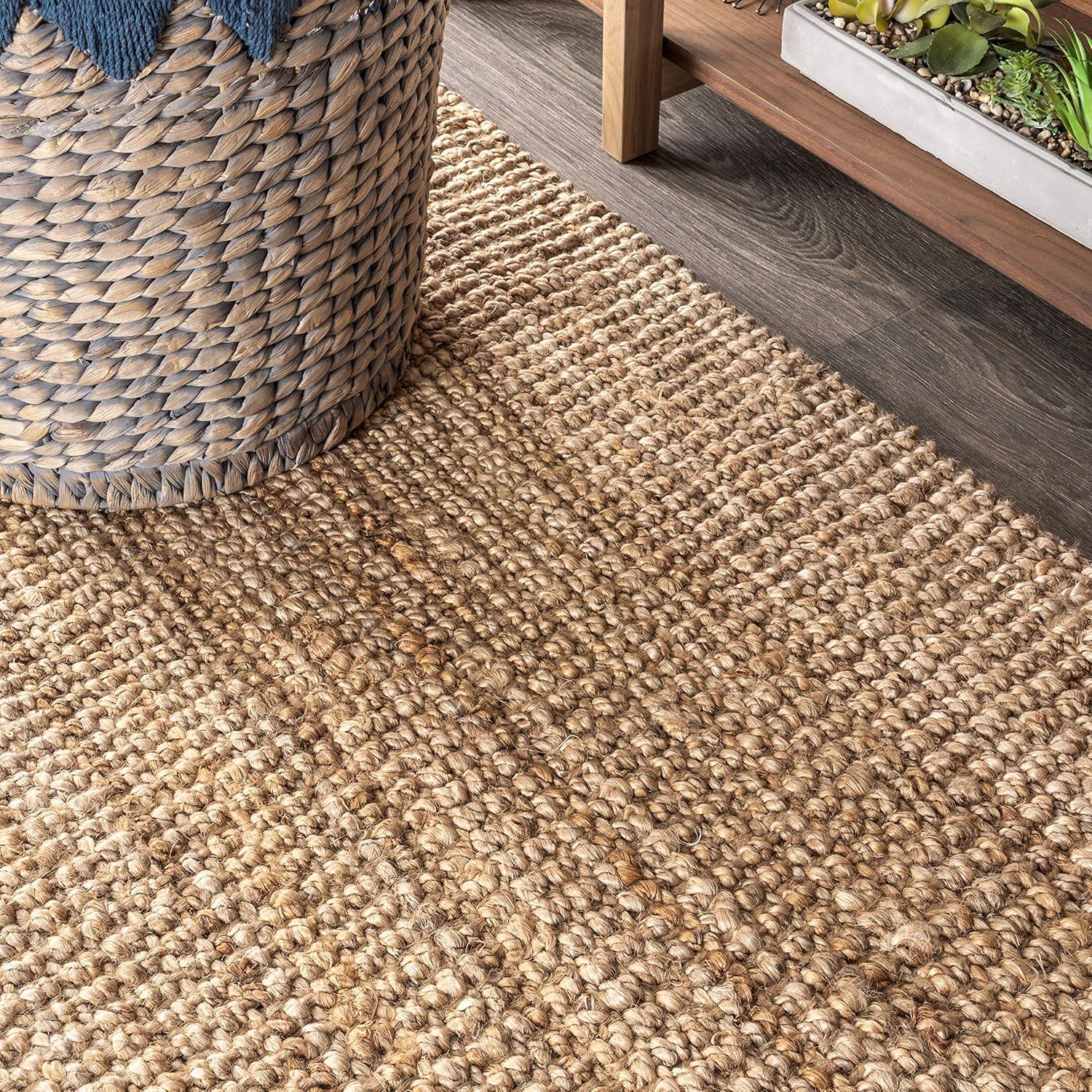 image:imageJONATHAN Y Pata Hand Woven Chunky Jute Brown Indoor Area Rug 5x8 Bohemian Rustic Cottage EasyCleaning for Living Room Bedroom Kitchen NonShedding NRF102G5Natural