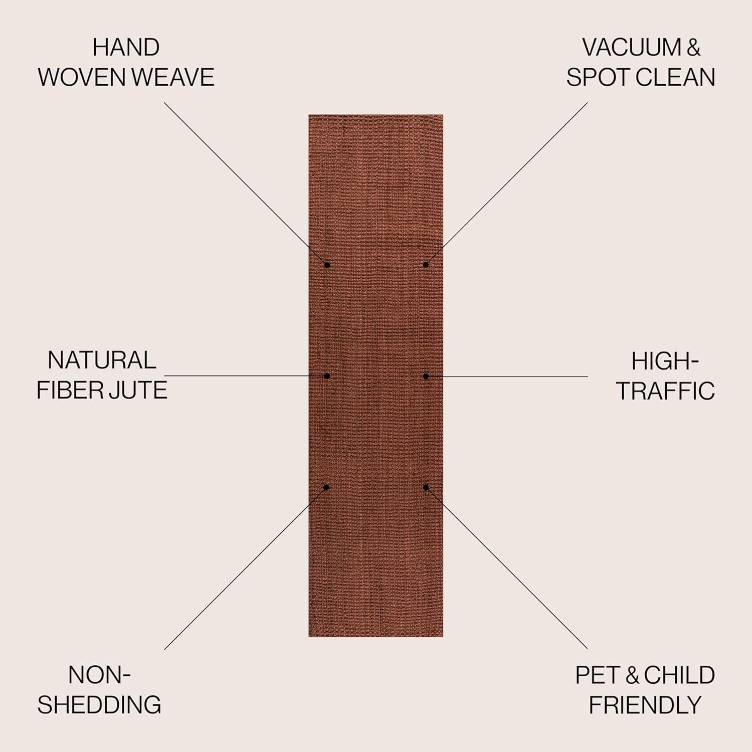 image:imageJONATHAN Y Pata Hand Woven Chunky Jute Brown Indoor Area Rug 5x8 Bohemian Rustic Cottage EasyCleaning for Living Room Bedroom Kitchen NonShedding NRF102G5Terracotta