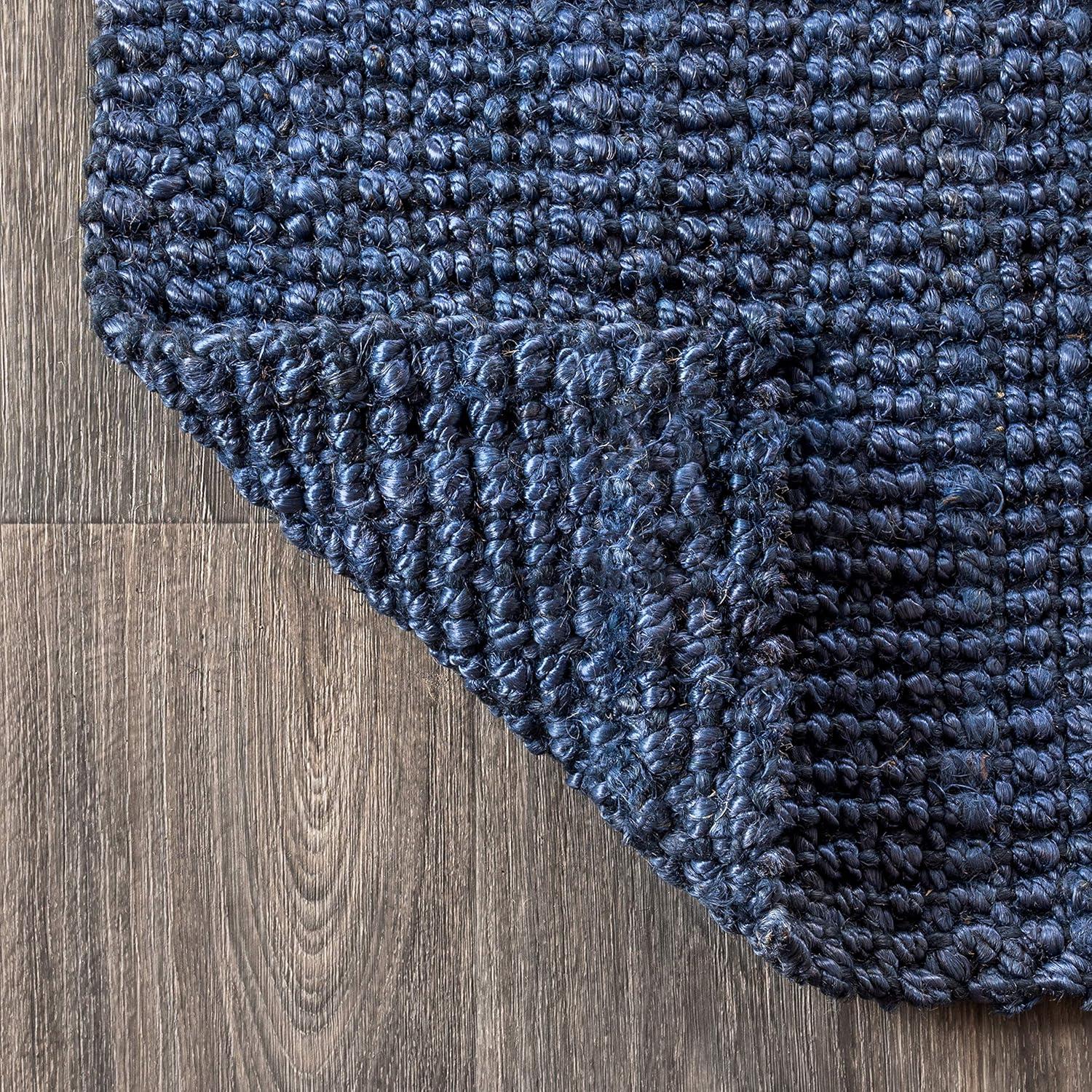 image:imageJONATHAN Y Pata Hand Woven Chunky Jute Brown Indoor Area Rug 5x8 Bohemian Rustic Cottage EasyCleaning for Living Room Bedroom Kitchen NonShedding NRF102G5Navy