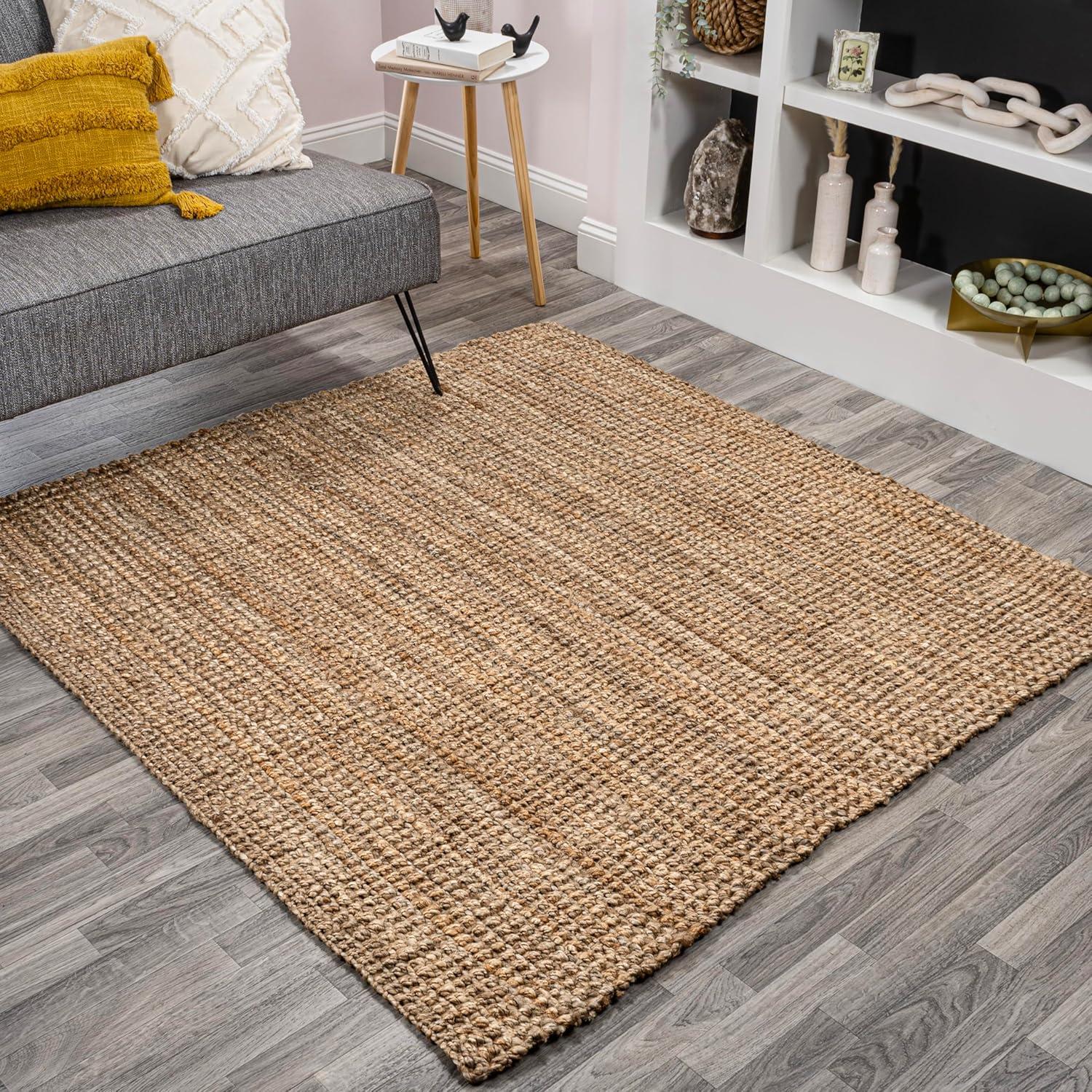 image:imageJONATHAN Y Pata Hand Woven Chunky Jute Brown Indoor Area Rug 5x8 Bohemian Rustic Cottage EasyCleaning for Living Room Bedroom Kitchen NonShedding NRF102G5Natural