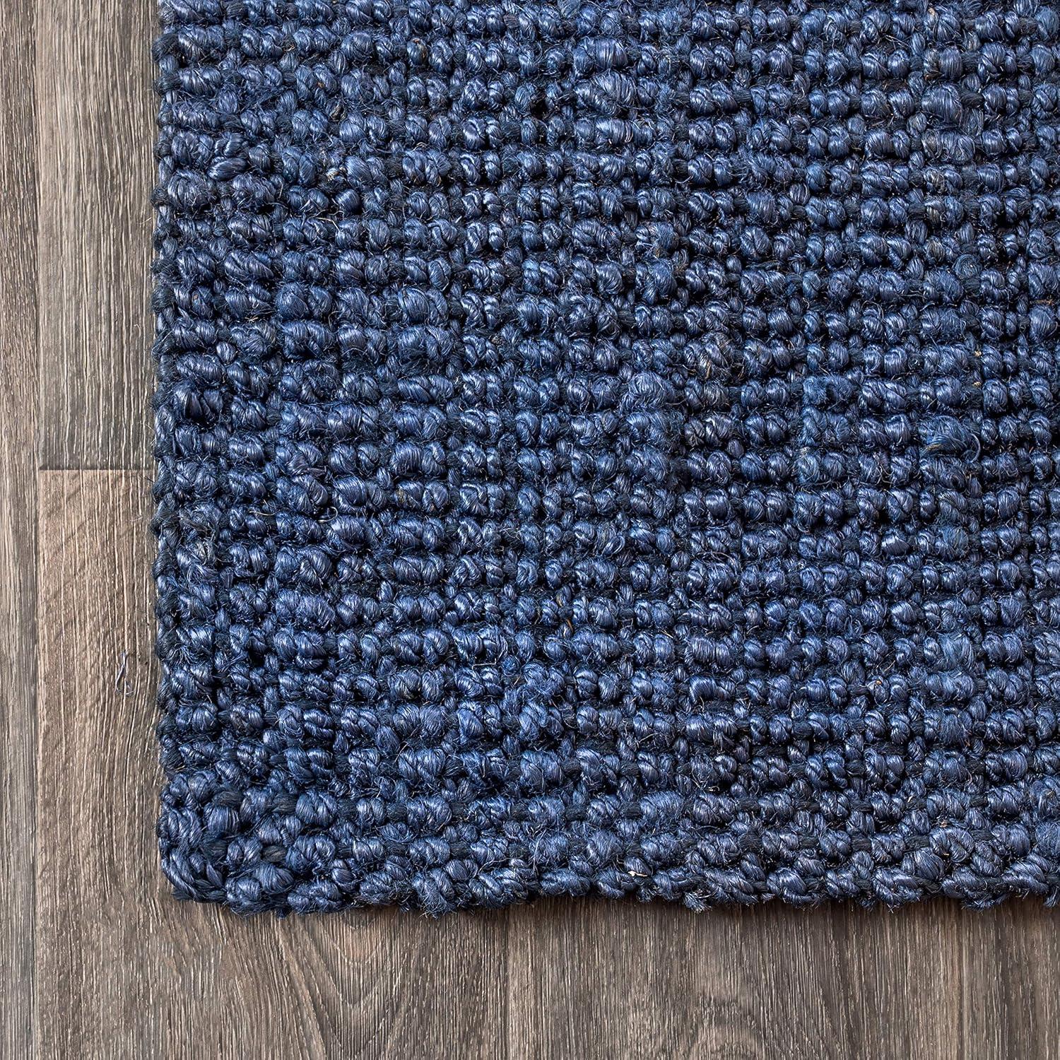 image:imageJONATHAN Y Pata Hand Woven Chunky Jute Brown Indoor Area Rug 5x8 Bohemian Rustic Cottage EasyCleaning for Living Room Bedroom Kitchen NonShedding NRF102G5Navy