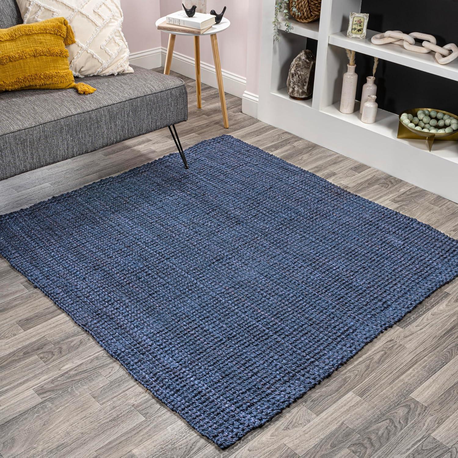 image:imageJONATHAN Y Pata Hand Woven Chunky Jute Brown Indoor Area Rug 5x8 Bohemian Rustic Cottage EasyCleaning for Living Room Bedroom Kitchen NonShedding NRF102G5Navy