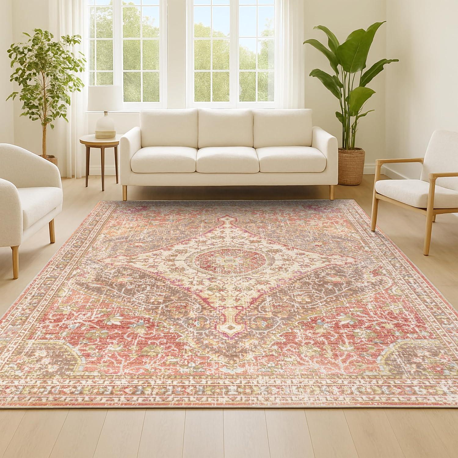 image:imageJONATHAN Y Petras Modern Ornate Medallion GrayBrown Indoor Area Rug 5x8 Transitional Traditional EasyCleaning for Living Room Bedroom Kitchen Pet Friendly NonShedding MDP307A5Brown