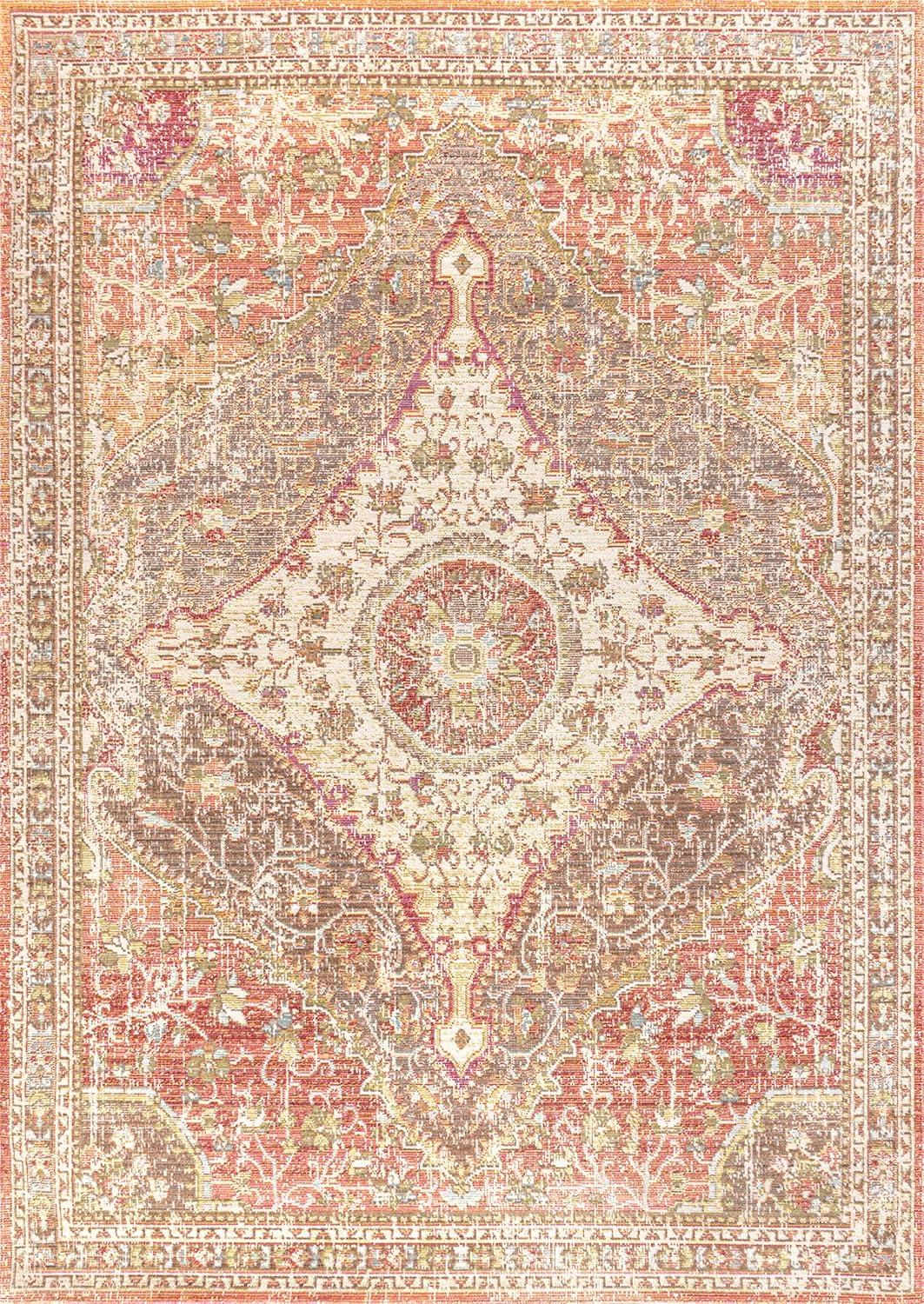 image:imageJONATHAN Y Petras Modern Ornate Medallion GrayBrown Indoor Area Rug 5x8 Transitional Traditional EasyCleaning for Living Room Bedroom Kitchen Pet Friendly NonShedding MDP307A5Brown
