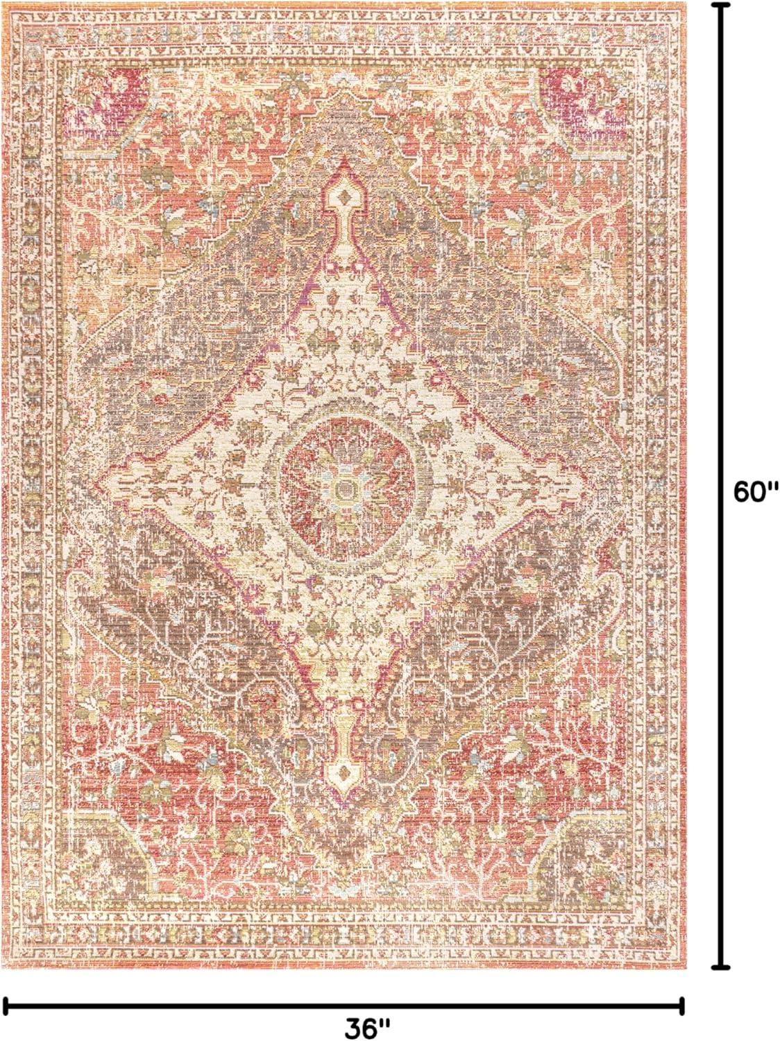 image:imageJONATHAN Y Petras Modern Ornate Medallion GrayBrown Indoor Area Rug 5x8 Transitional Traditional EasyCleaning for Living Room Bedroom Kitchen Pet Friendly NonShedding MDP307A5Brown
