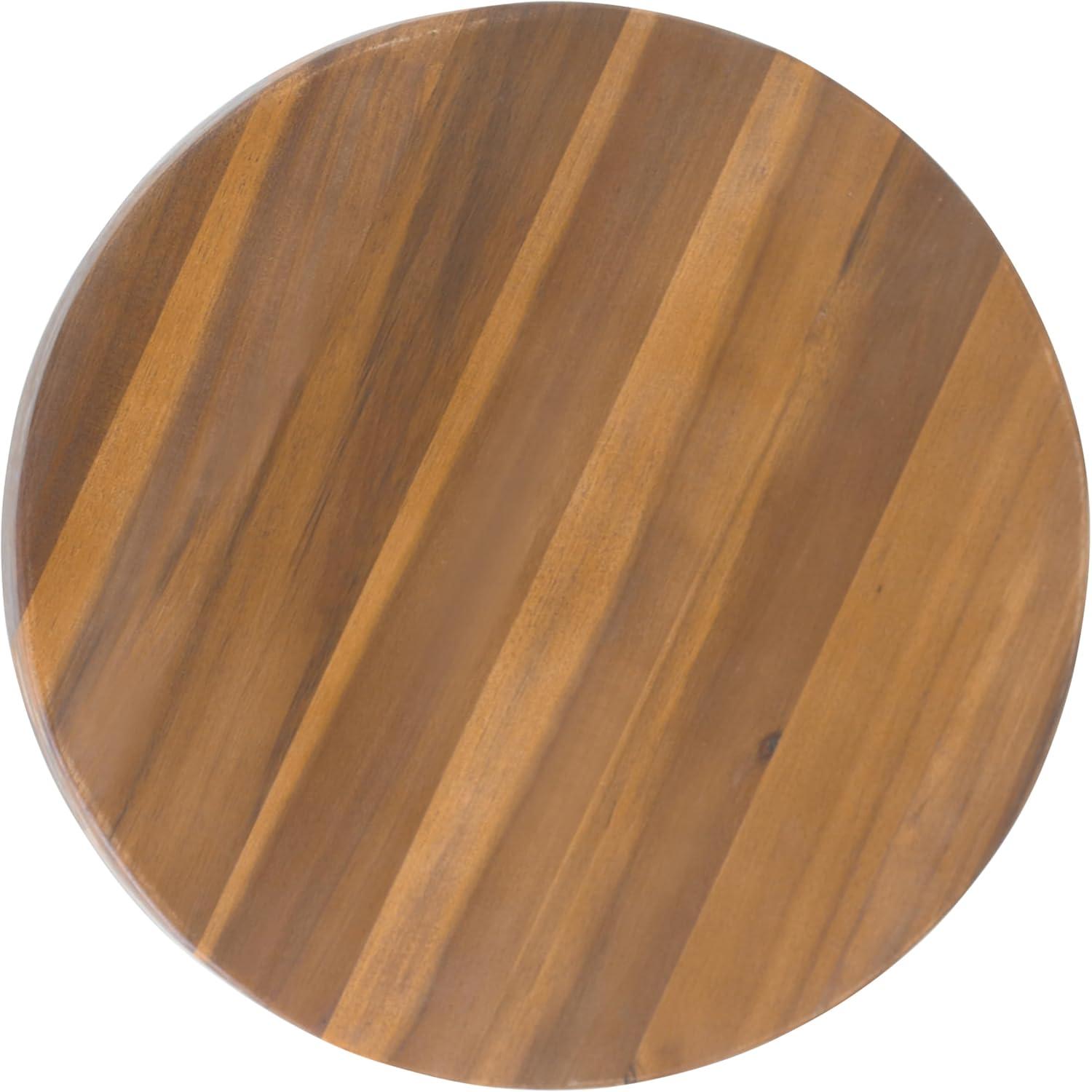 image:imageJONATHAN Y Rustic Coastal 15 Light Wood Solid Acacia Wood Outdoor Stool Tripod Round Patio Garden Stool Weather Resistant Accent Side Table for Porch Deck Lawn STL2000BNatural