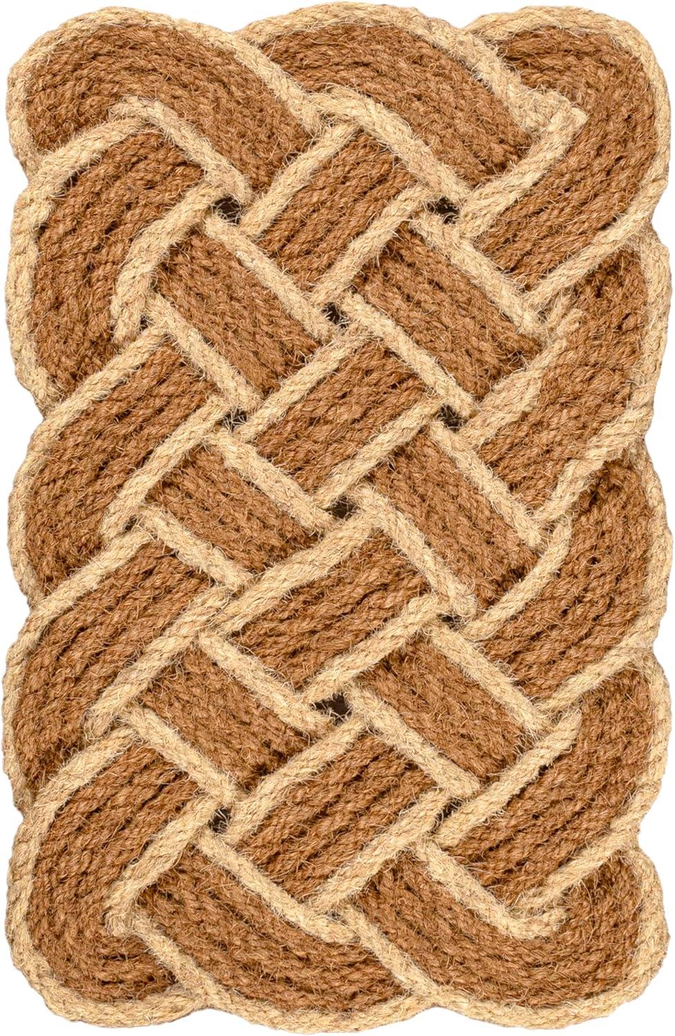 image:imageJONATHAN Y Scalloped Basketweave Coir Indoor Outdoor Mat 18X30 NaturalBleach Maeve Classic Coastal for Backyard Patio Porch EasyCleaning High Traffic PetFriendly NonShedding NRF100B1830NaturalBleach