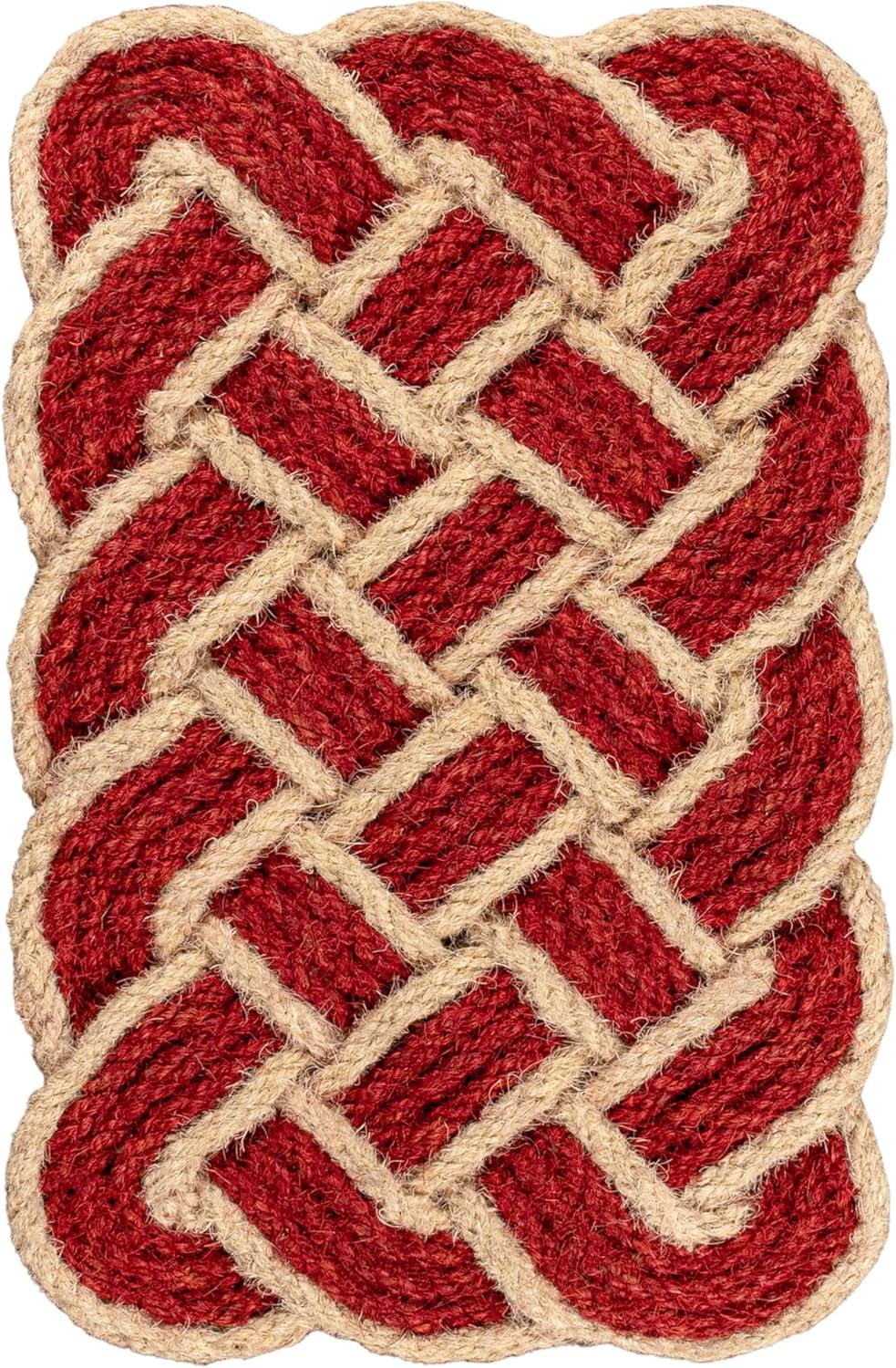 image:imageJONATHAN Y Scalloped Basketweave Coir Indoor Outdoor Mat 18X30 NaturalBleach Maeve Classic Coastal for Backyard Patio Porch EasyCleaning High Traffic PetFriendly NonShedding NRF100B1830RedBleach