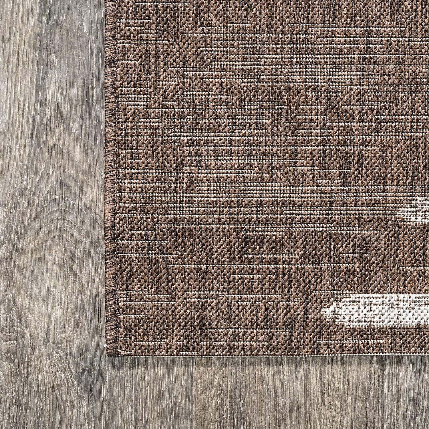 image:imageJONATHAN Y Stripe Geometric Indoor Outdoor Runner Rug 2X10 BeigeBrown Zolak Berber for Backyard Patio Porch EasyCleaning High Traffic PetFriendly NonShedding SMB124A210BrownBeige