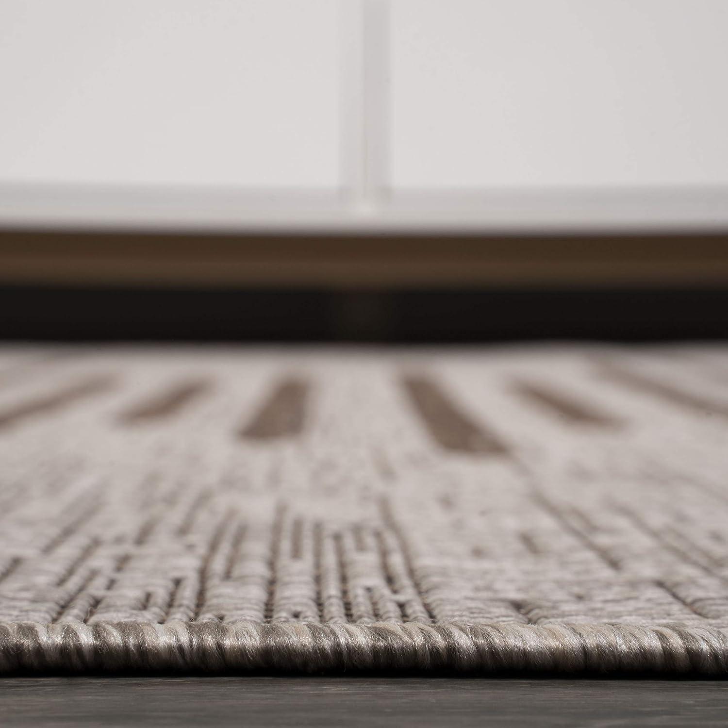 image:imageJONATHAN Y Stripe Geometric Indoor Outdoor Runner Rug 2X10 BeigeBrown Zolak Berber for Backyard Patio Porch EasyCleaning High Traffic PetFriendly NonShedding SMB124A210BeigeBrown